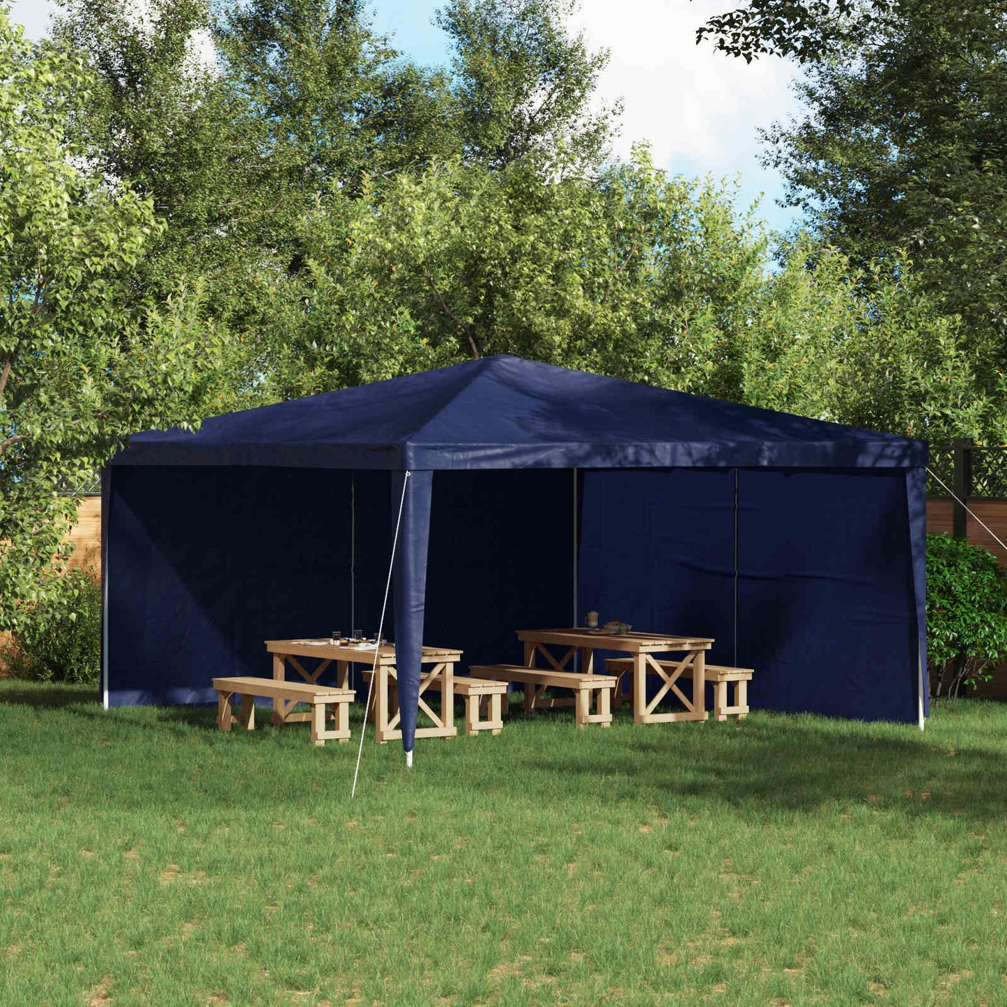 Party Telt Sidevegg 2 pcs Blå 400 x 195 cm PE og stål