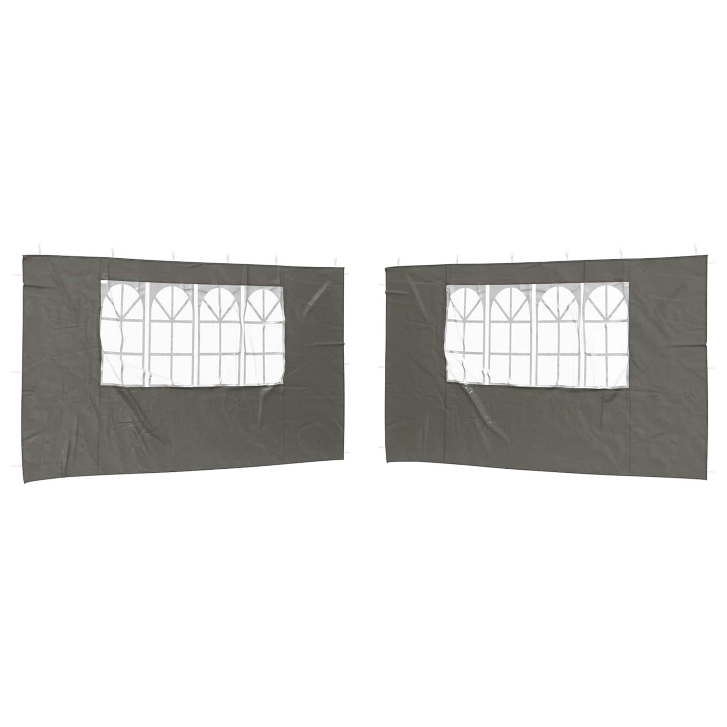 Party Telt Sidevegg 2 pcs 400 x 195 cm Antrasitt PE og stål