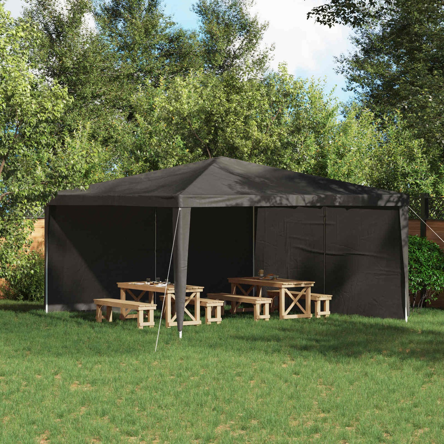Party Telt Sidevegg 2 pcs Antrasitt 400 x 195 cm PE og stål