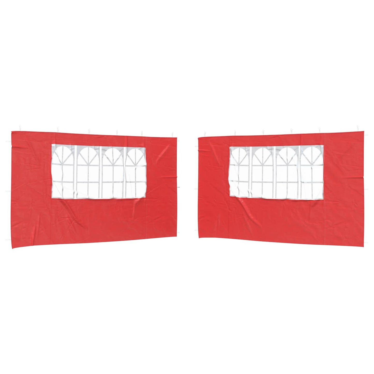 Party Telt Sidevegg 2 pcs 400 x 195 cm Rød PE og stål