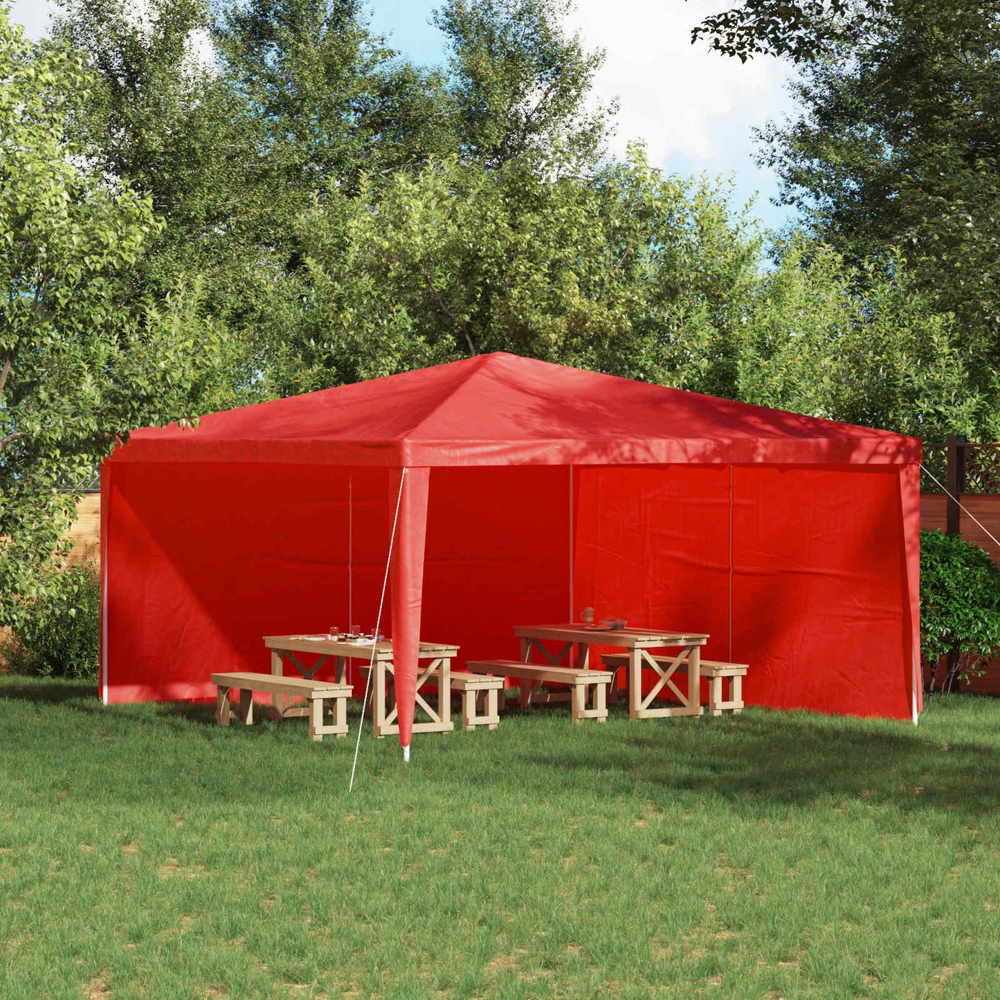Party Telt Sidevegg 2 pcs Rød 400 x 195 cm PE og stål