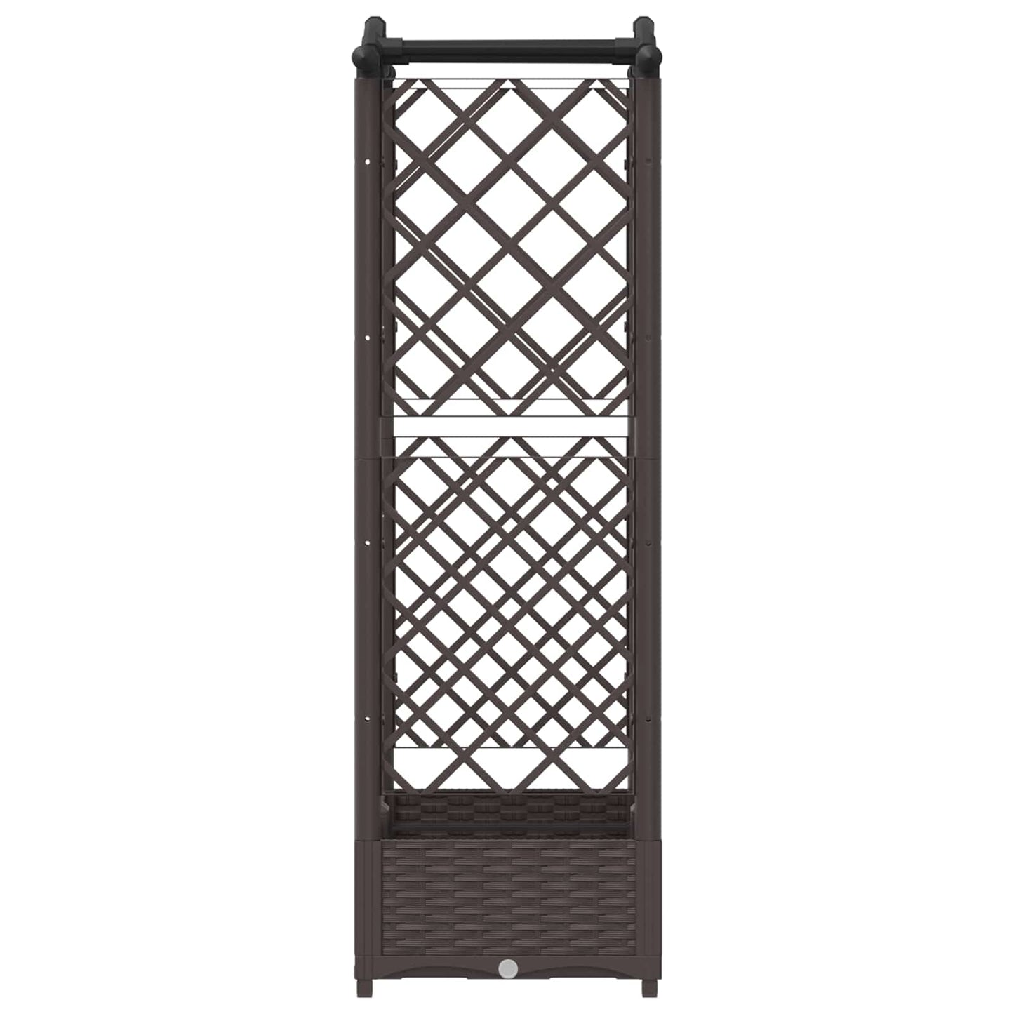 Hevet Bed med Trellis og Tak Brun 124 x 40 x 125 cm PP