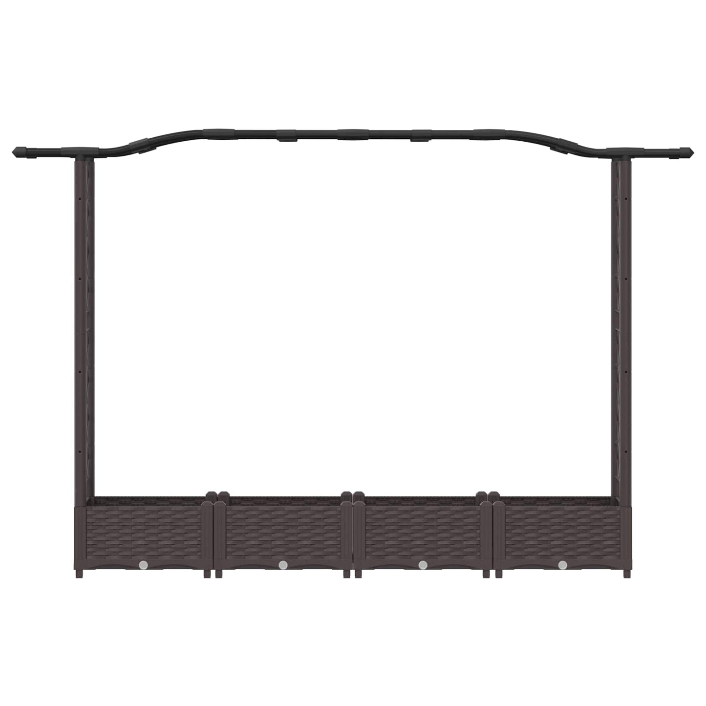 Hevet Bed med Trellis og Tak Brun 207 x 40 x 126 cm PP