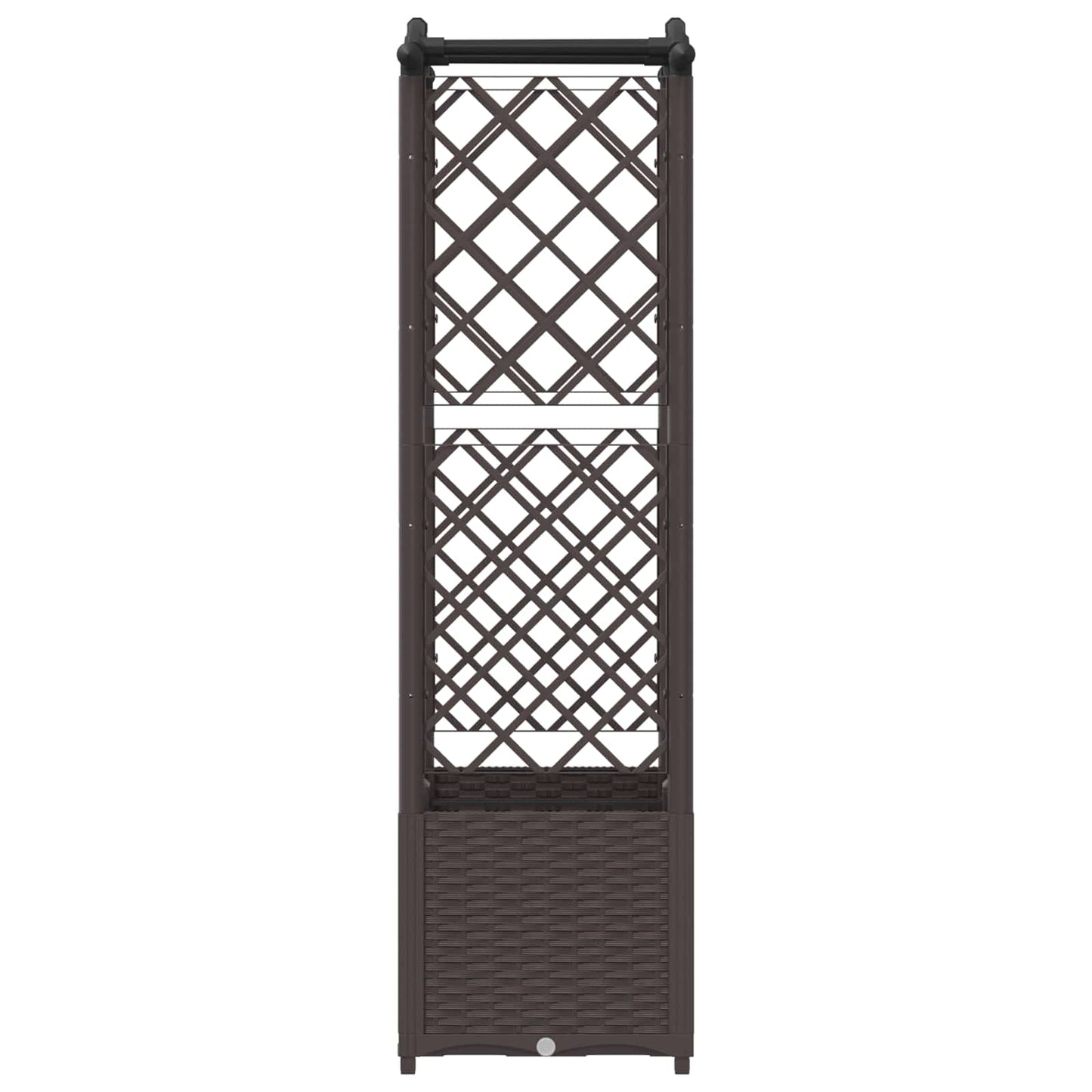 Hevet Bed med Trellis og Tak Brun 125 x 40 x 138 cm PP