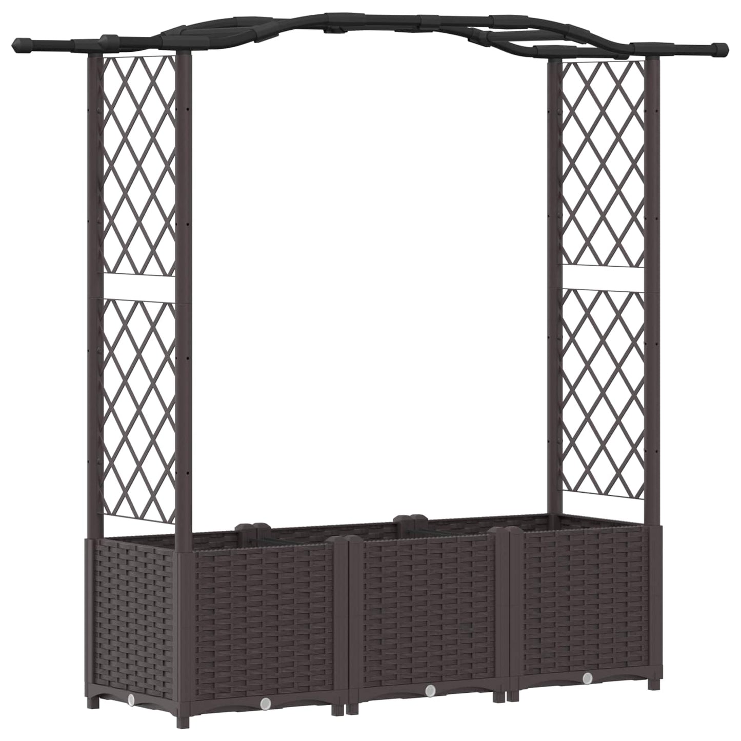 Hevet Bed med Trellis og Tak Brun 164 x 40 x 142 cm PP