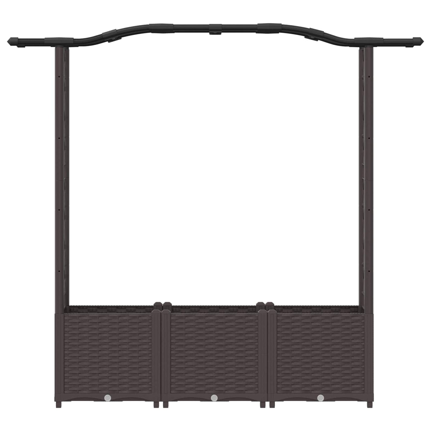 Hevet Bed med Trellis og Tak Brun 164 x 40 x 142 cm PP