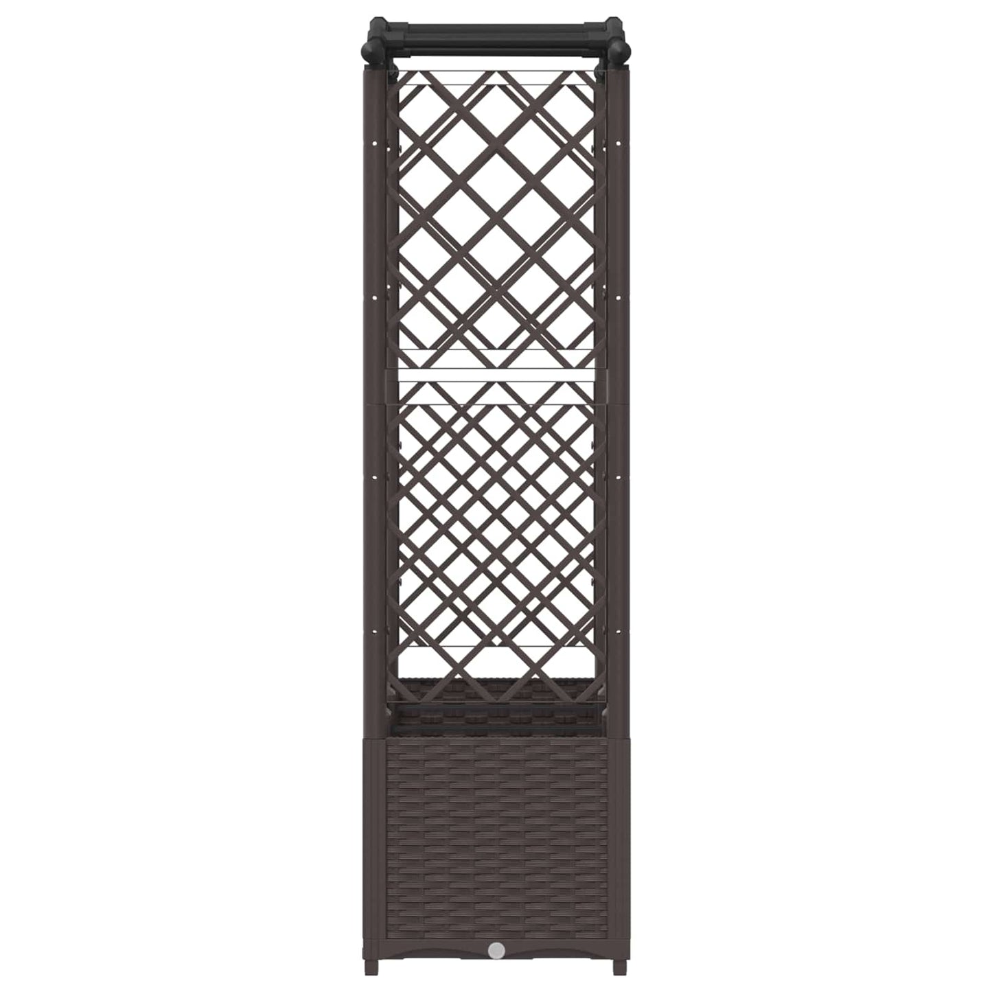 Hevet Bed med Trellis og Tak Brun 164 x 40 x 142 cm PP