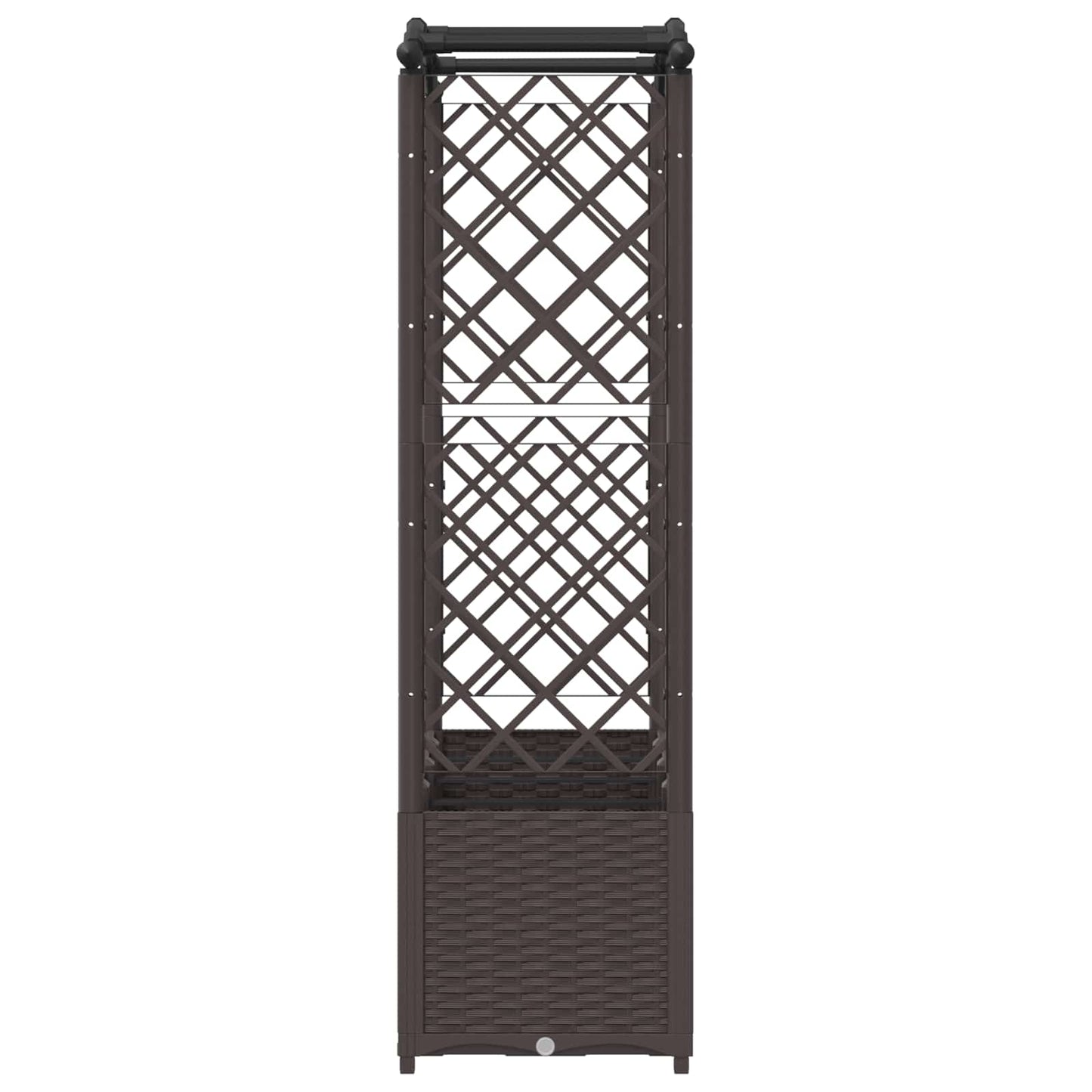 Hevet Bed med Trellis og Tak Brun 204 x 40 x 141 cm PP