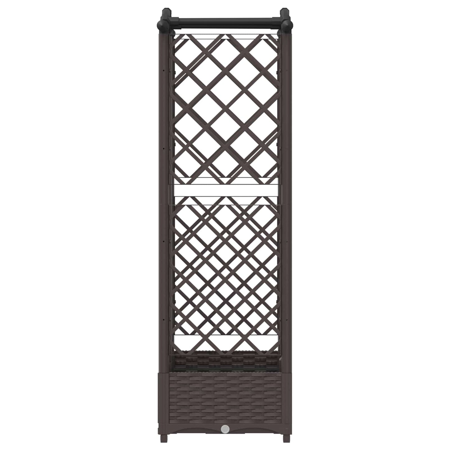 Hevet Bed med Trellis og Tak Brun 124 x 40 x 123 cm PP