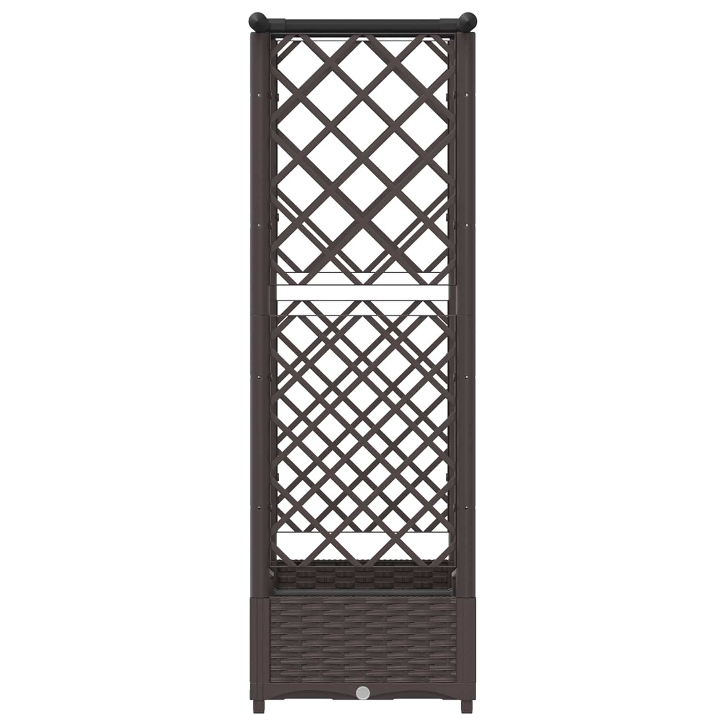 Hevet Bed med Trellis og Tak Brun 122,5 x 40 x 123 cm PP
