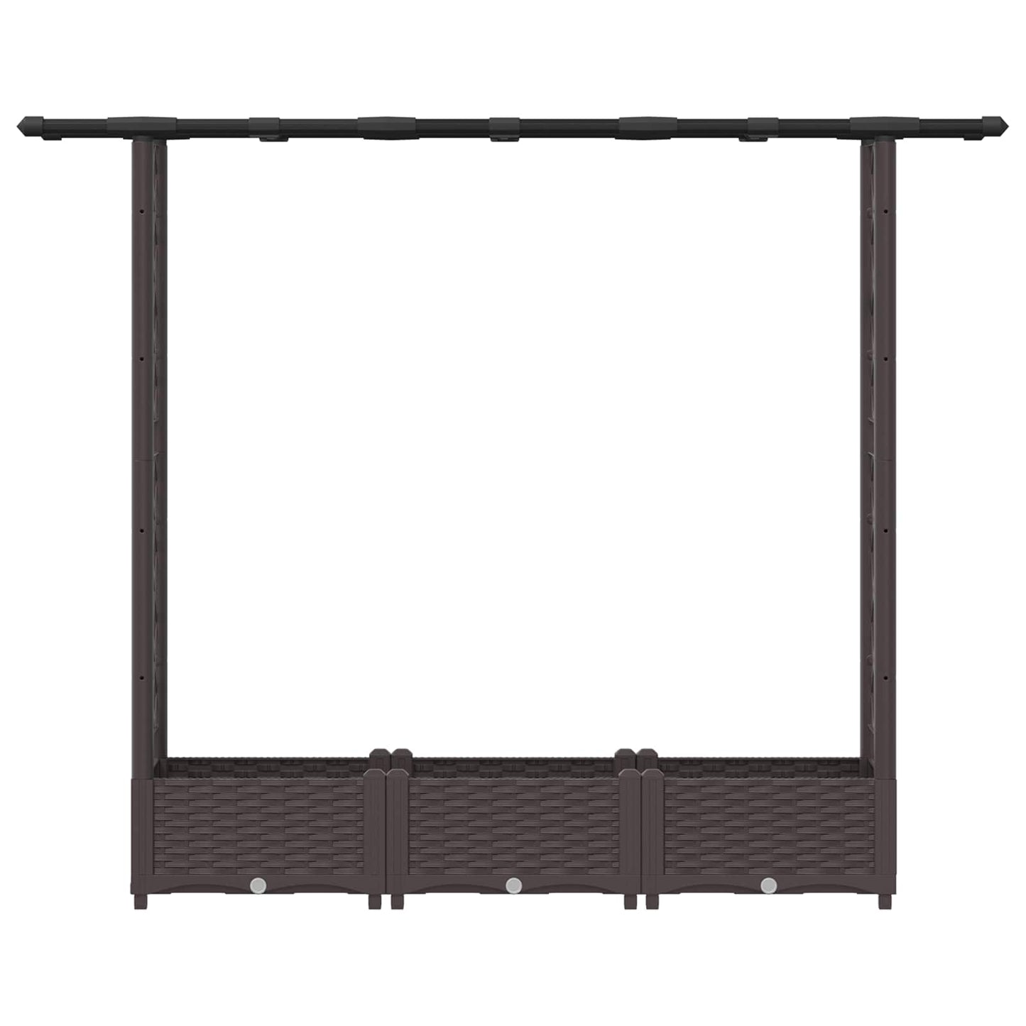 Hevet Bed med Trellis og Tak Brun 164 x 40 x 123 cm PP