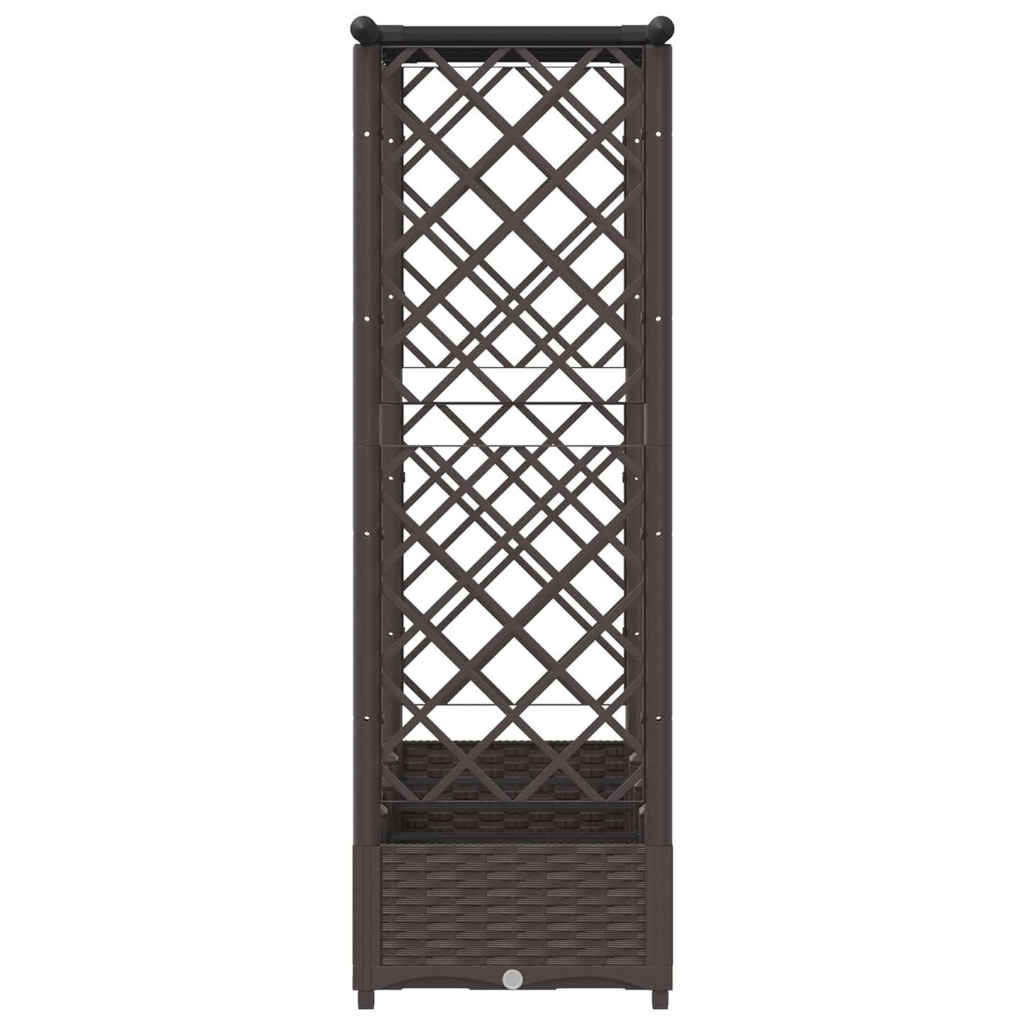 Hevet Bed med Trellis og Tak Brun 203 x 40 x 123 cm PP