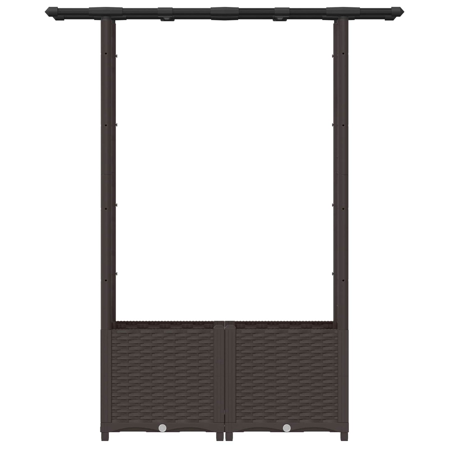 Hevet Bed med Trellis og Tak Brun 124,5 x 40 x 138 cm PP