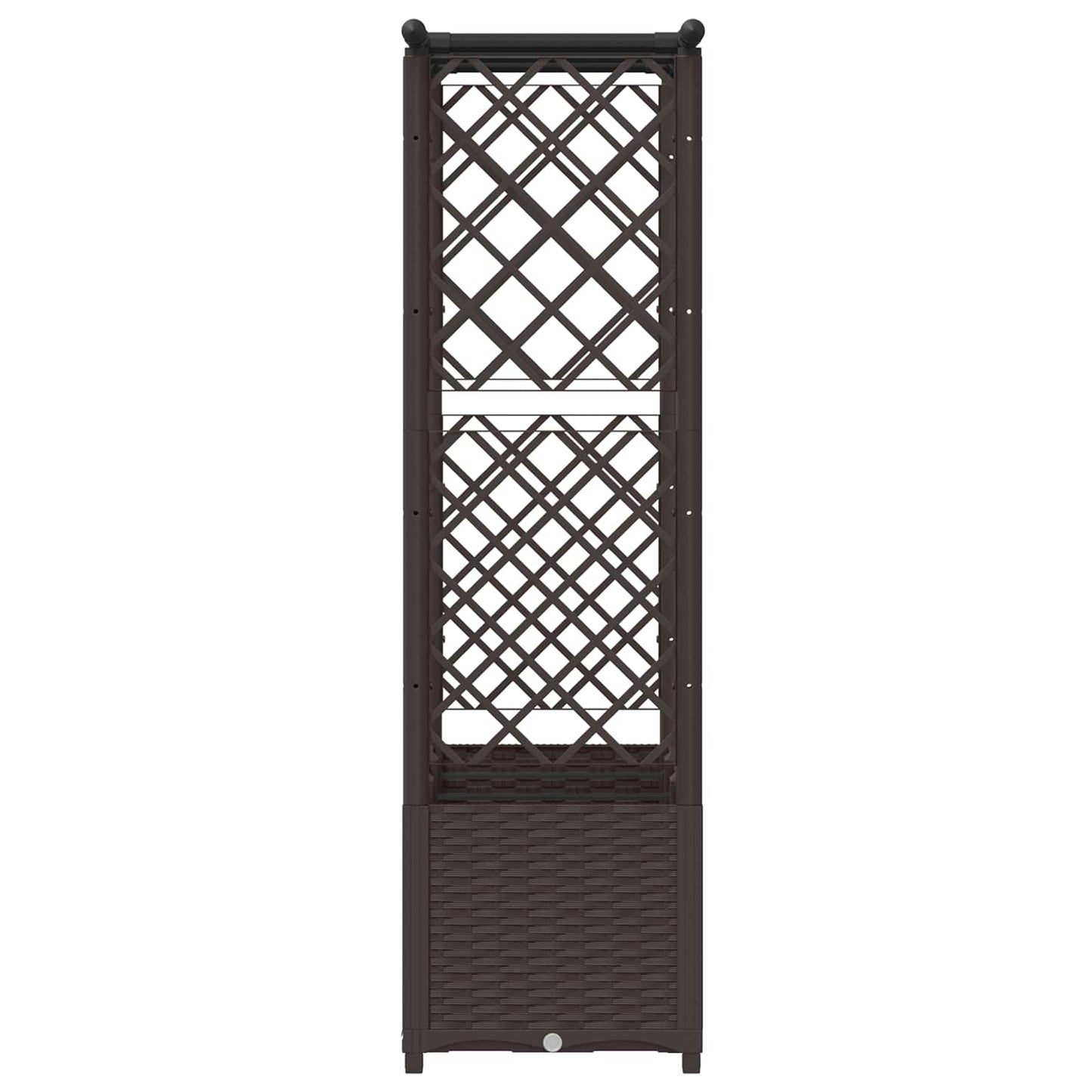 Hevet Bed med Trellis og Tak Brun 162,5 x 40 x 138 cm PP