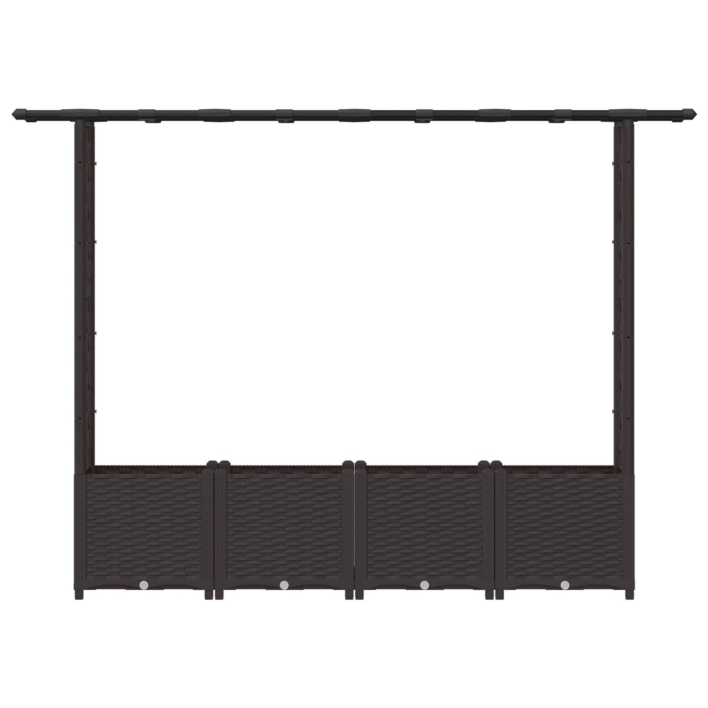 Hevet Bed med Trellis og Tak Brun 203 x 40 x 138 cm PP