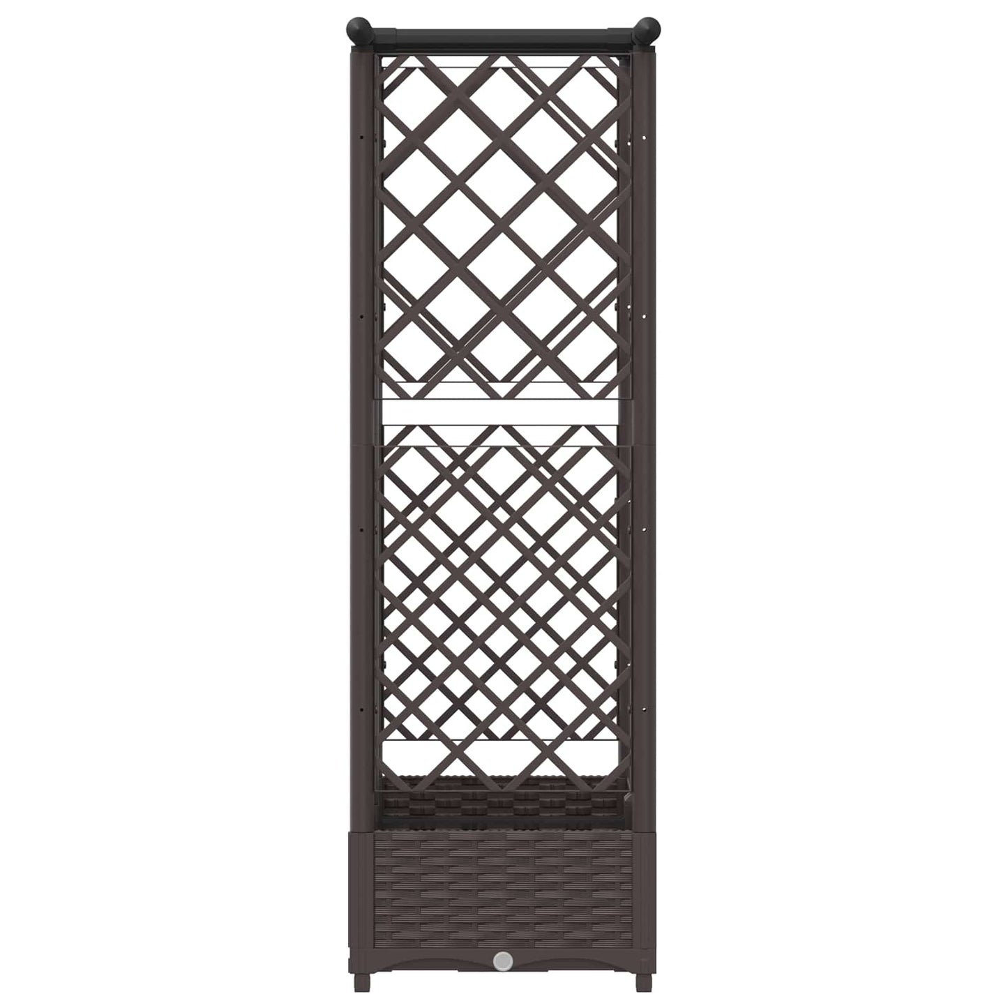 Hevet Bed med Trellis og Tak Brun 124 x 40 x 123 cm PP