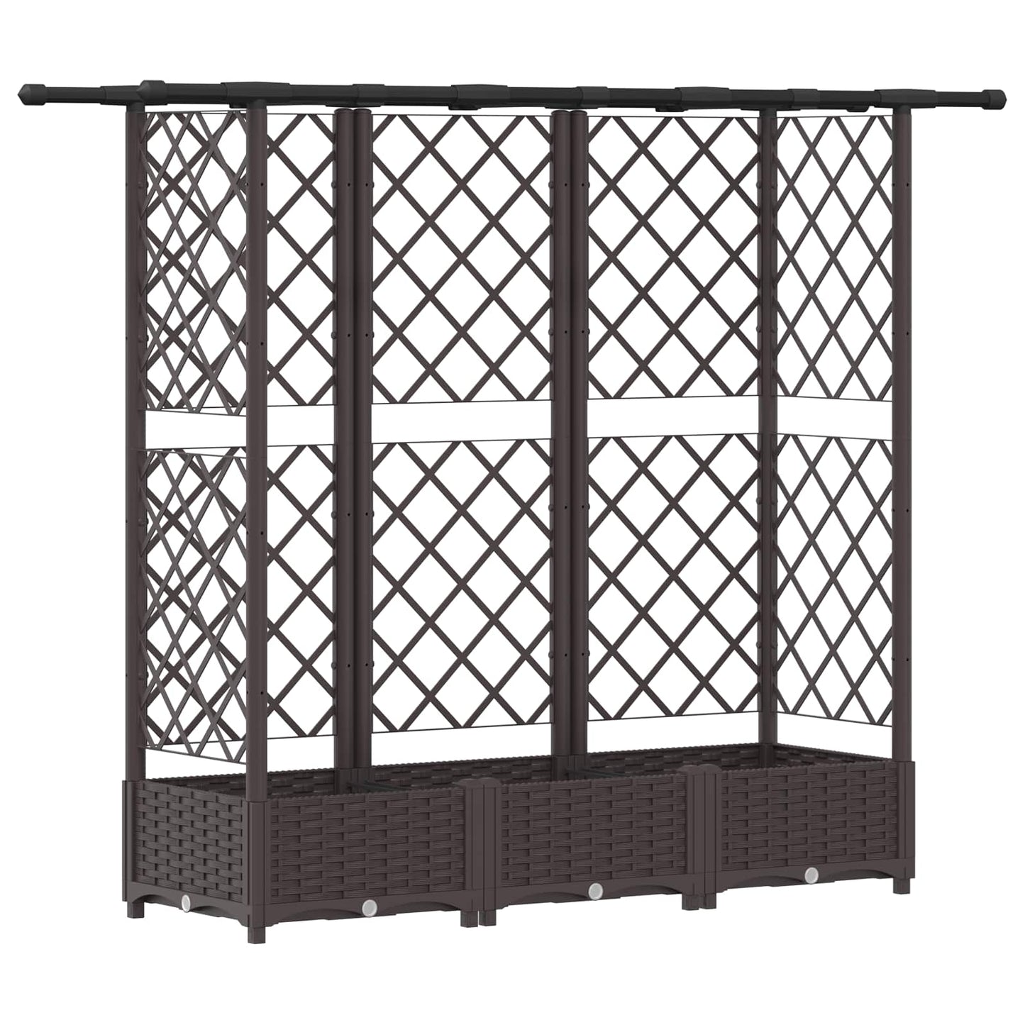 Hevet Bed med Trellis og Tak Brun 164 x 40 x 121 cm PP