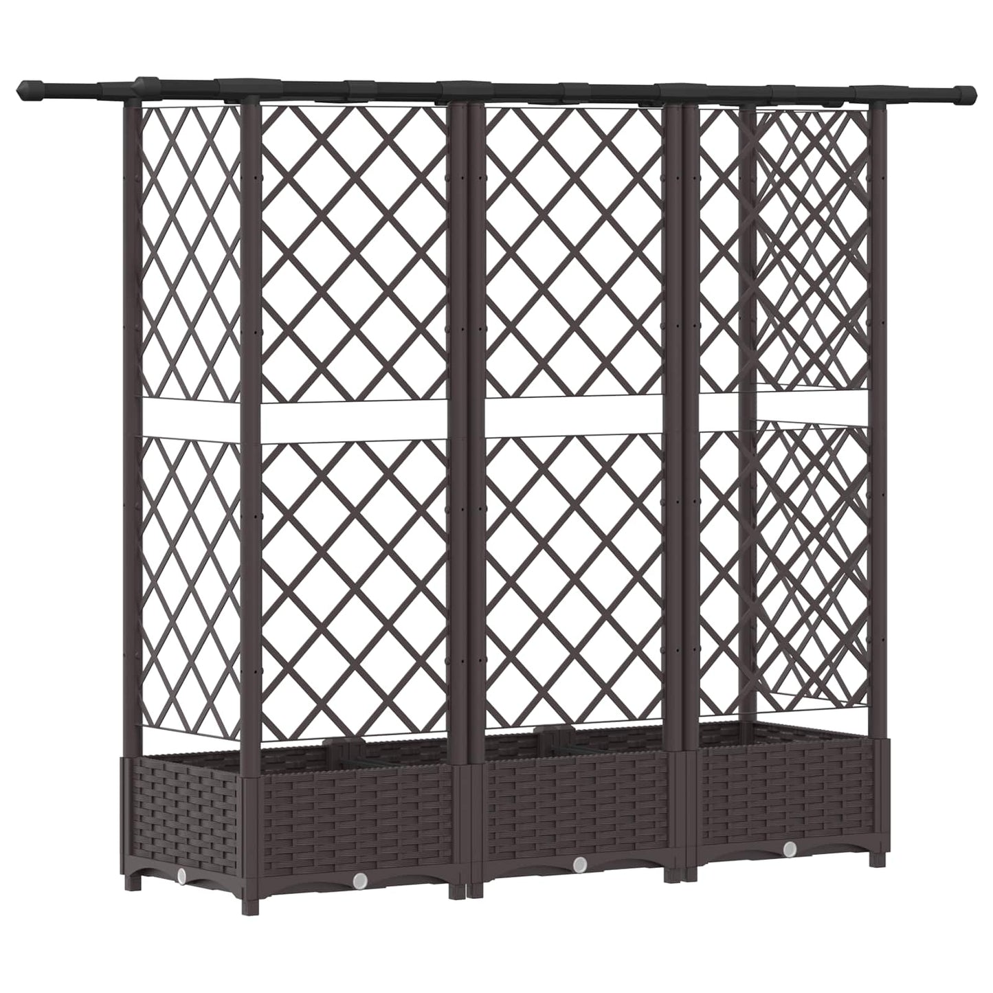 Hevet Bed med Trellis og Tak Brun 164 x 40 x 121 cm PP