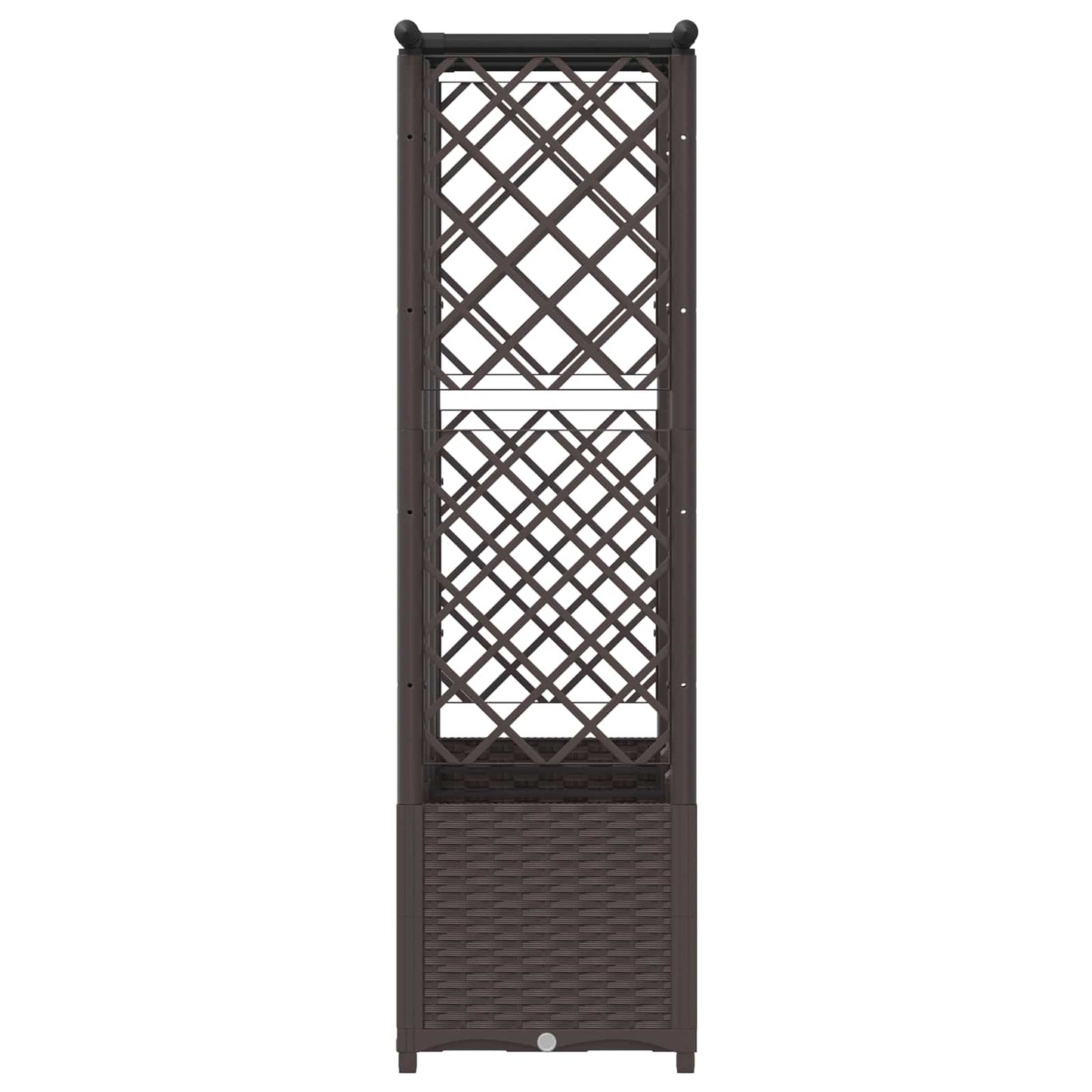 Hevet Bed med Trellis og Tak Brun 163,5 x 40 x 136 cm PP