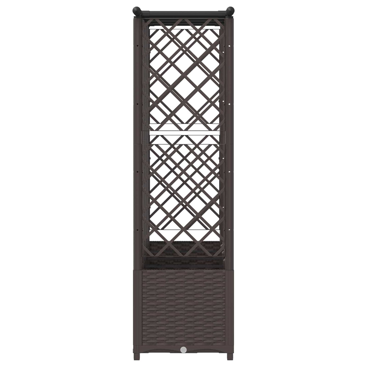 Hevet Bed med Trellis og Tak Brun 202 x 40 x 136 cm PP
