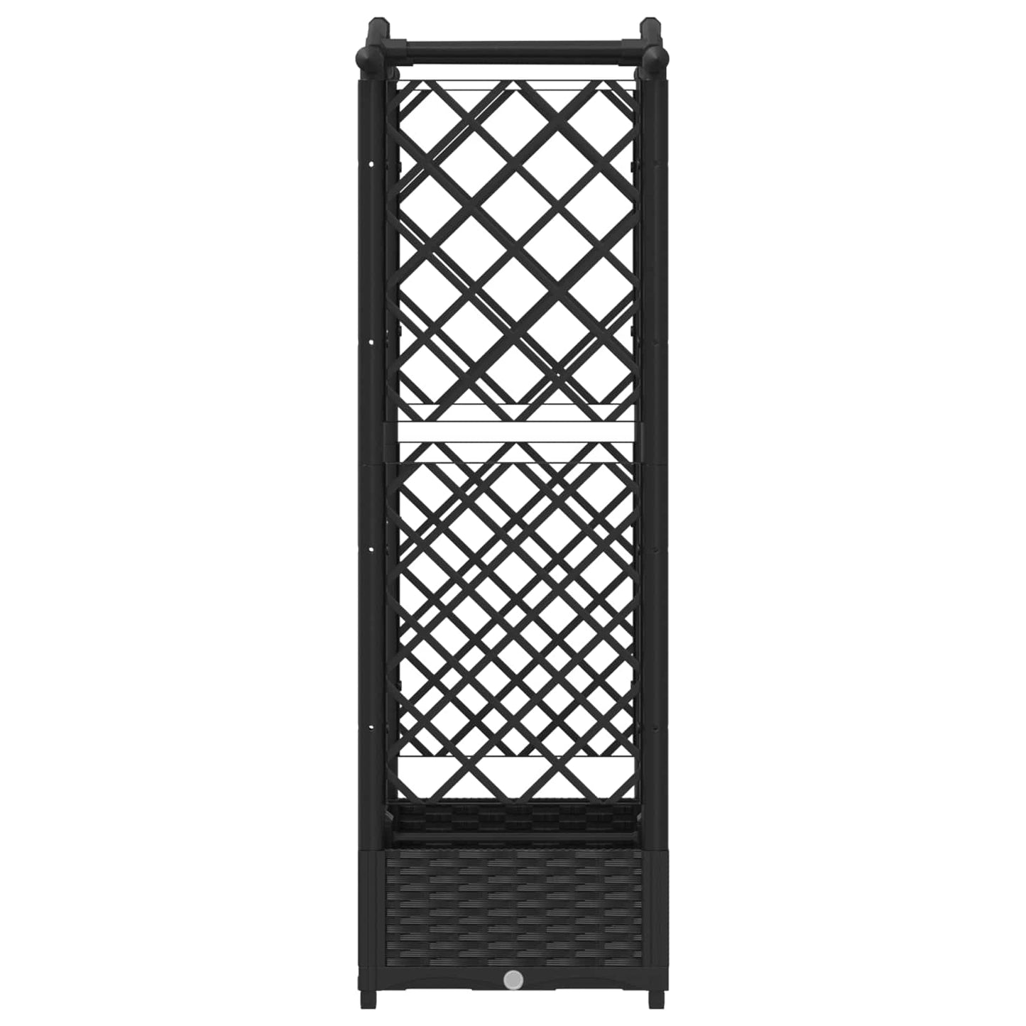 Hevet Bed med Trellis og Tak Svart 124 x 40 x 125 cm PP