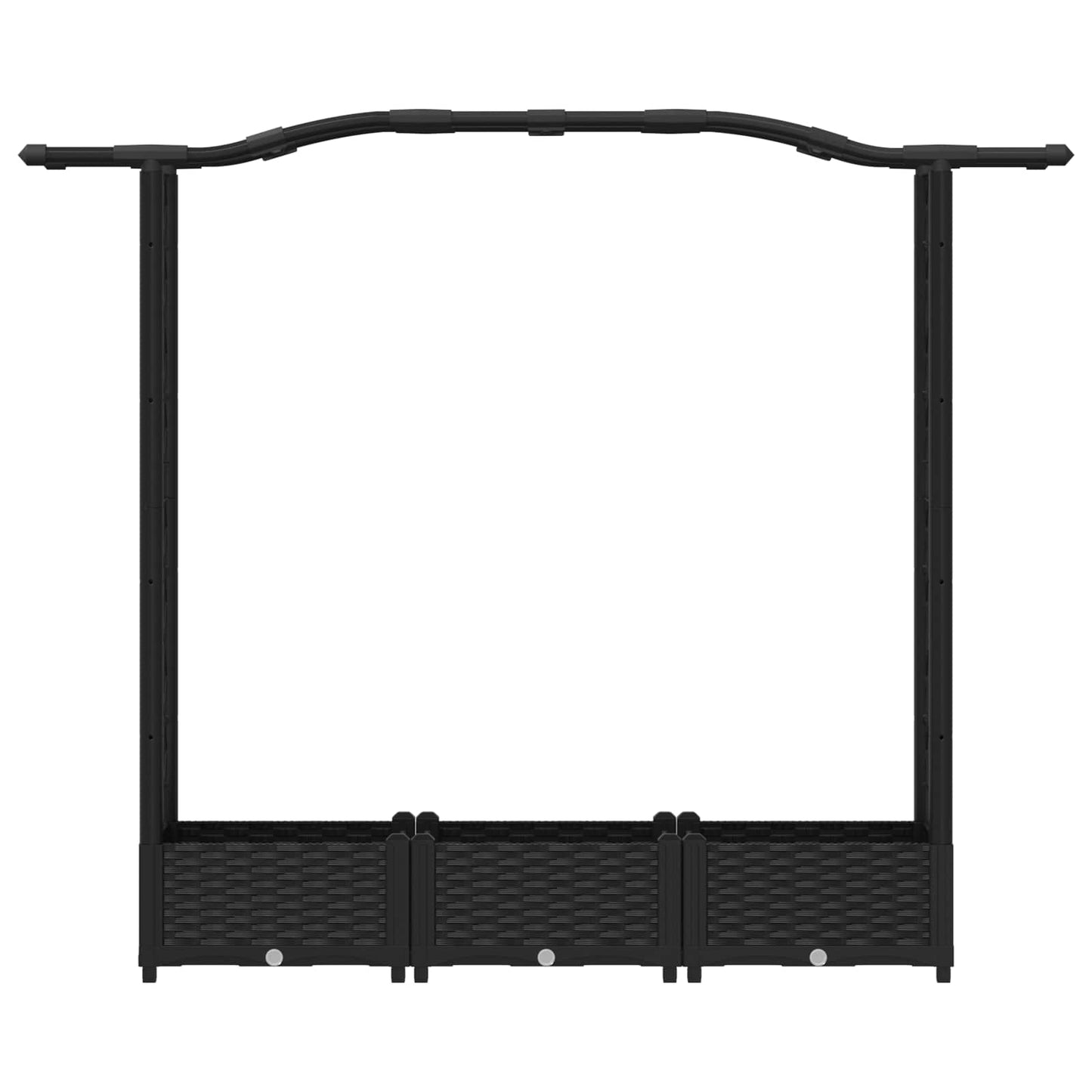Hevet Bed med Trellis og Tak Svart 169 x 40 x 125 cm PP