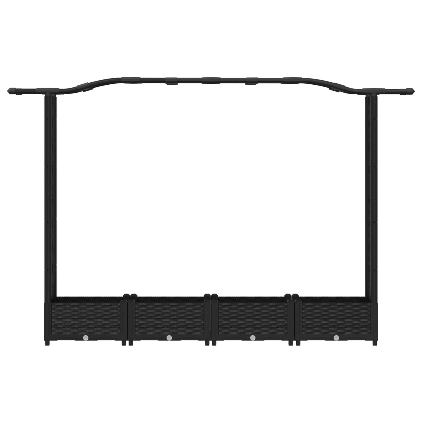 Hevet Bed med Trellis og Tak Svart 207 x 40 x 126 cm PP