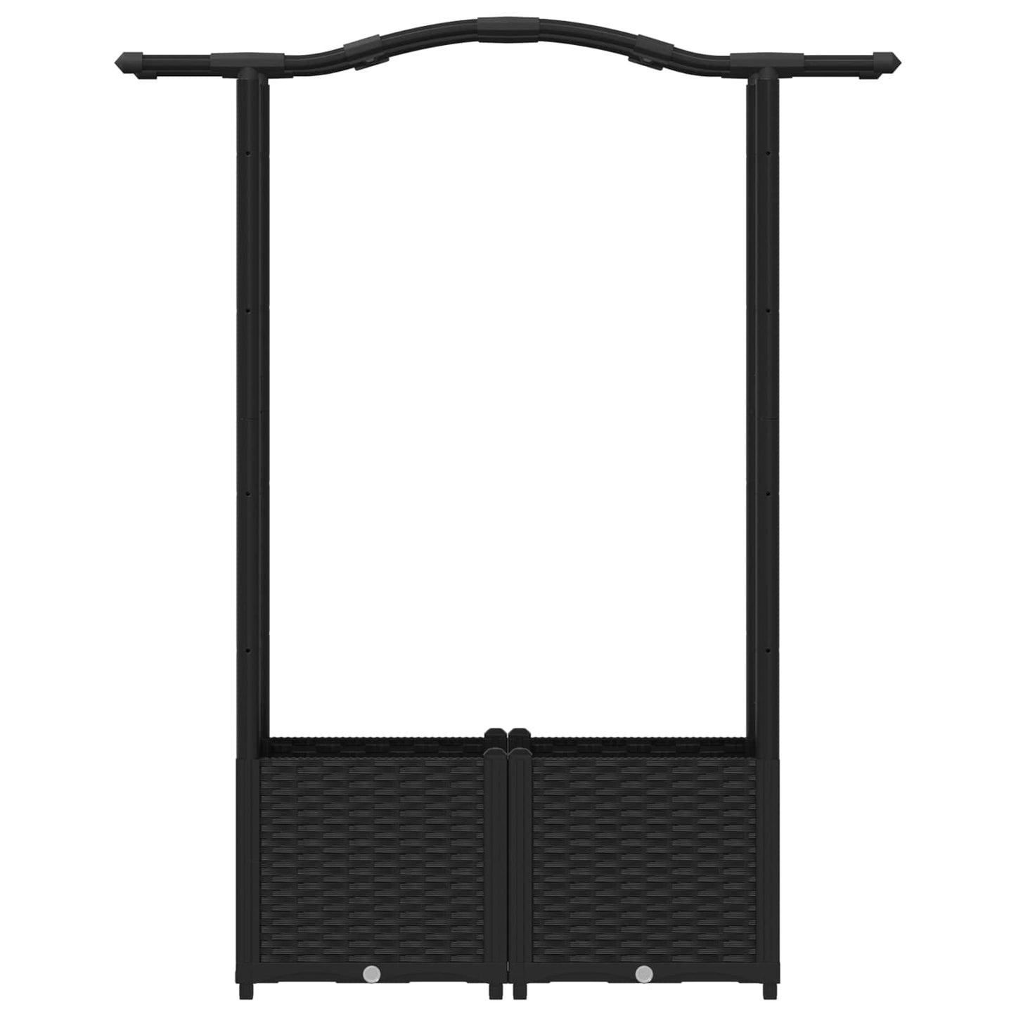 Hevet Bed med Trellis og Tak Svart 125 x 40 x 138 cm PP
