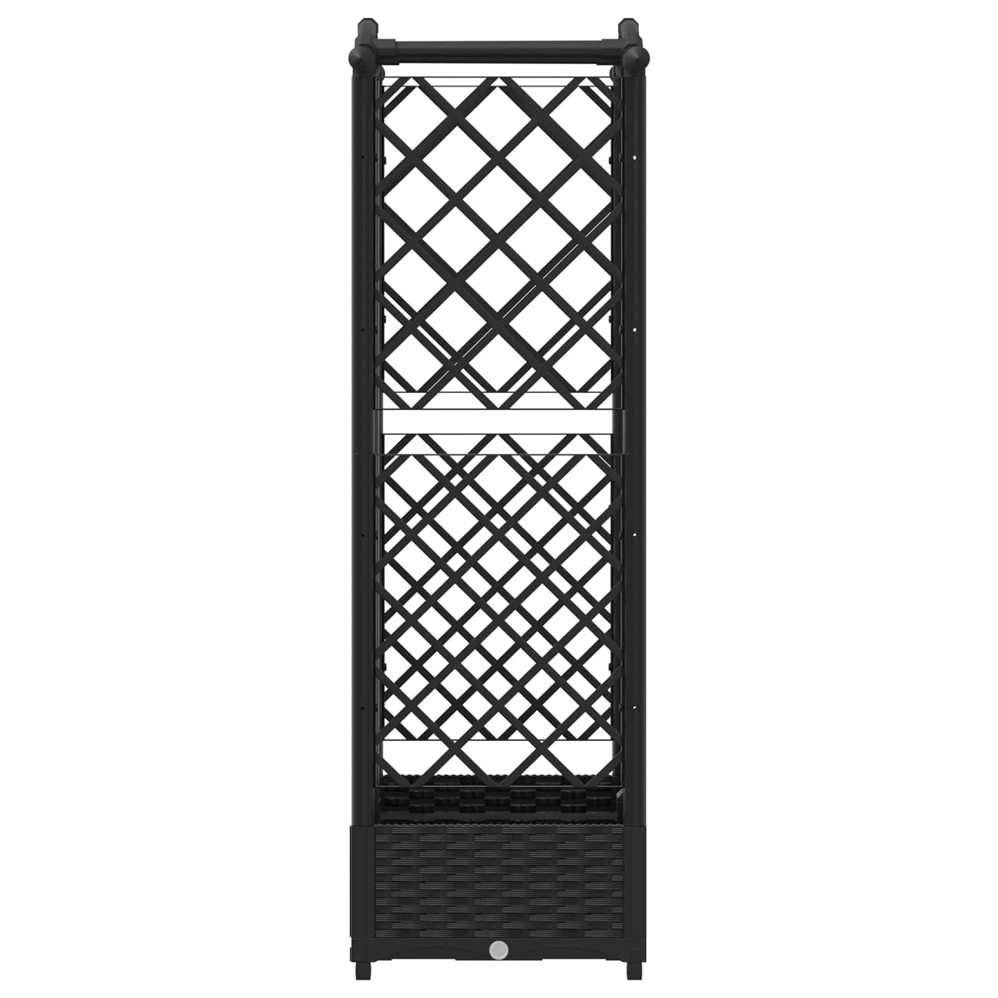 Hevet Bed med Trellis og Tak Svart 124 x 40 x 123 cm PP