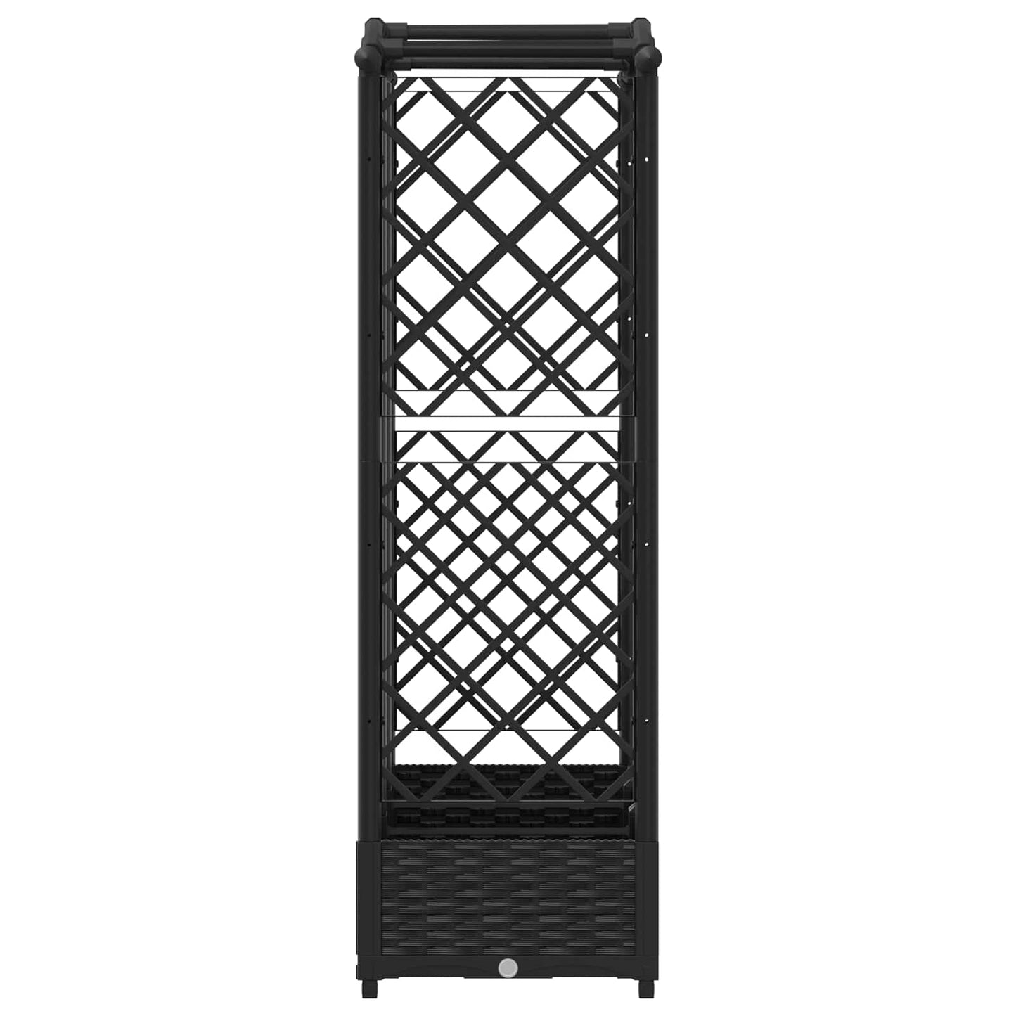 Hevet Bed med Trellis og Tak Svart 163 x 40 x 123 cm PP