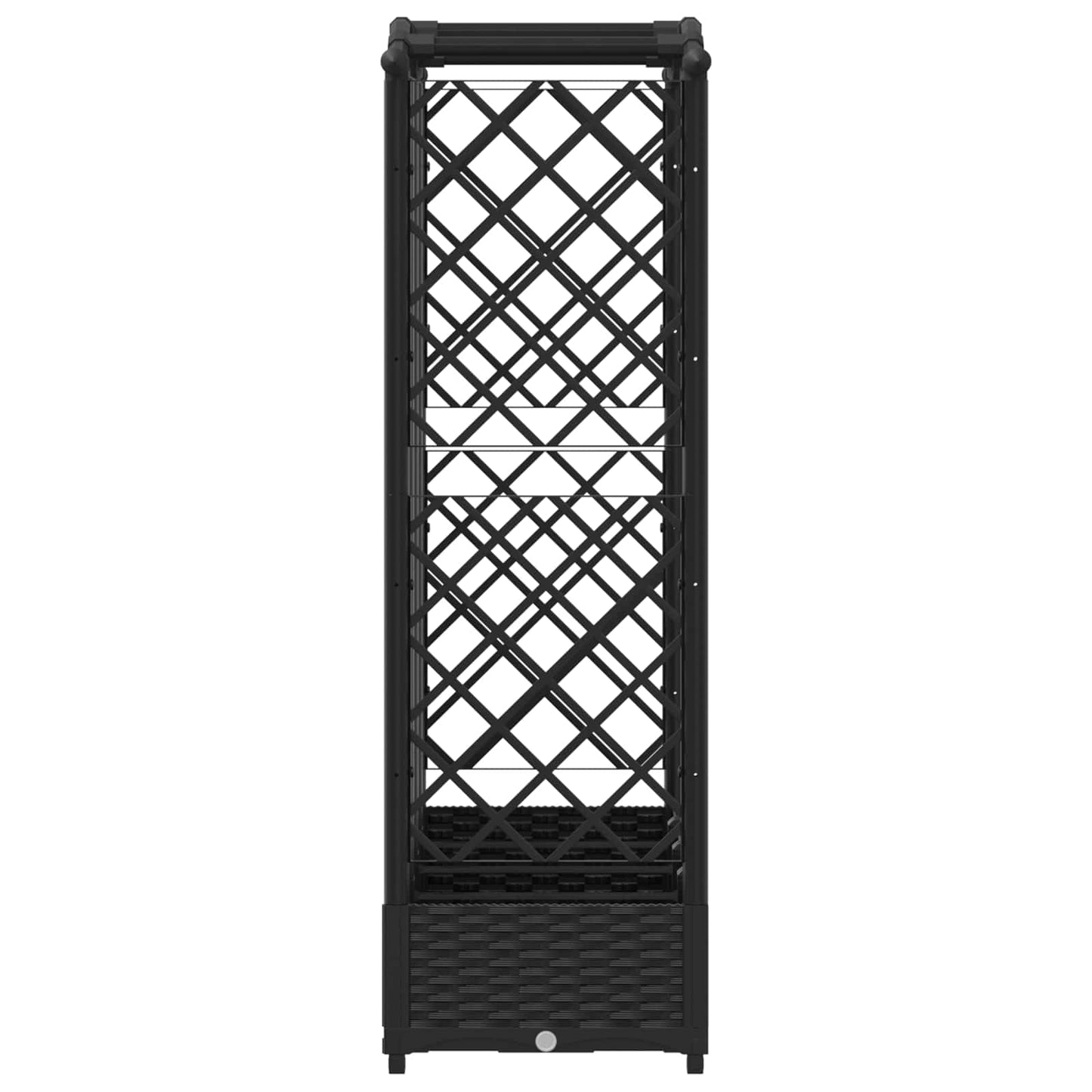 Hevet Bed med Trellis og Tak Svart 203,5 x 40 x 123 cm PP