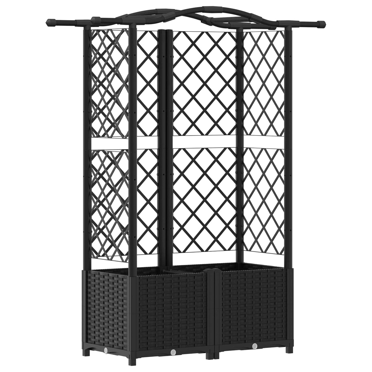 Hevet Bed med Trellis og Tak Svart 122 x 40 x 138 cm PP