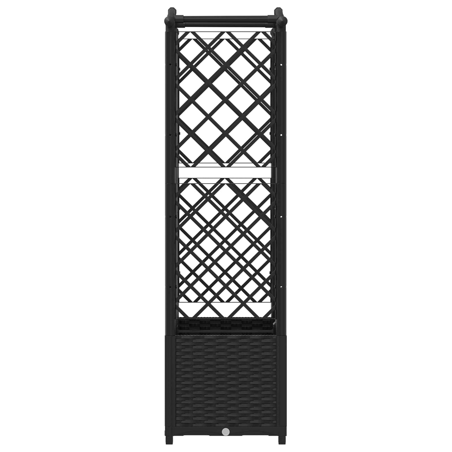Hevet Bed med Trellis og Tak Svart 122 x 40 x 138 cm PP