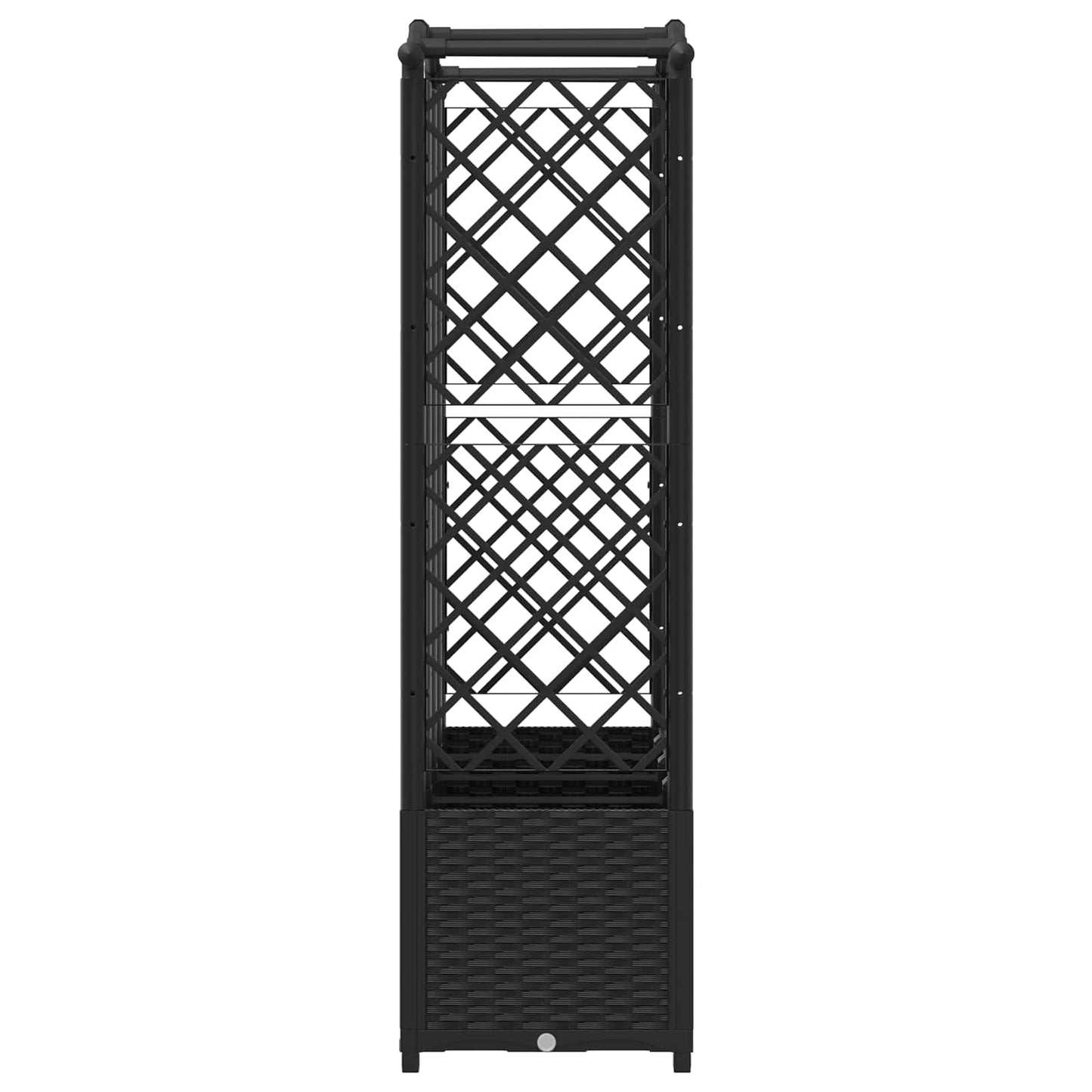 Hevet Bed med Trellis og Tak Svart 204 x 40 x 138 cm PP