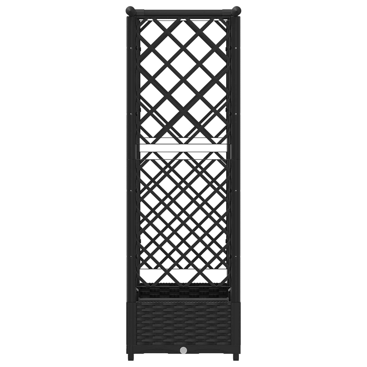 Hevet Bed med Trellis og Tak Svart 122,5 x 40 x 123 cm PP