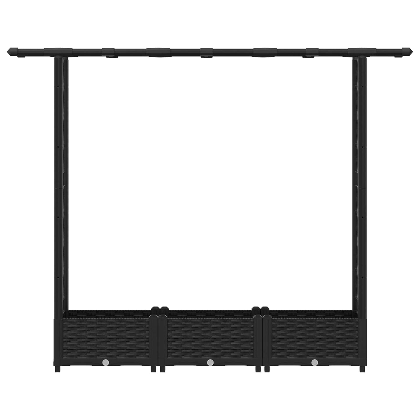 Hevet Bed med Trellis og Tak Svart 164 x 40 x 123 cm PP