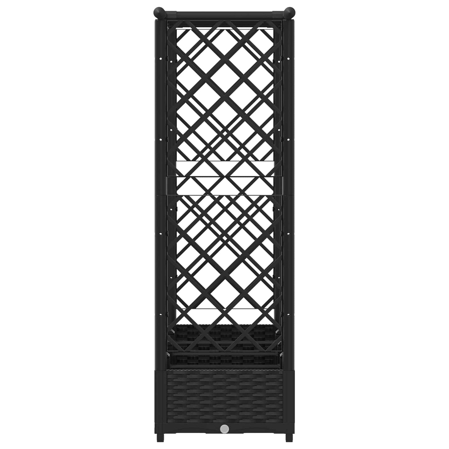 Hevet Bed med Trellis og Tak Svart 203 x 40 x 123 cm PP