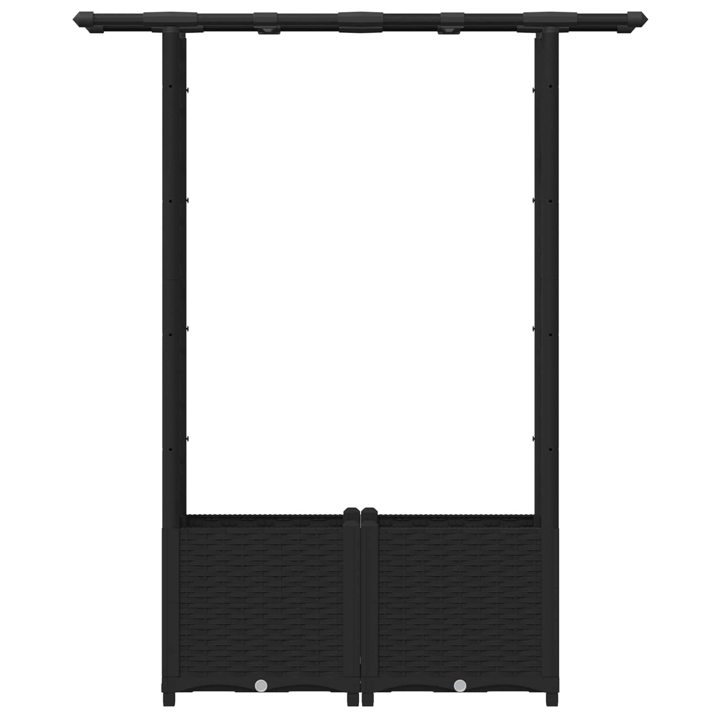 Hevet Bed med Trellis og Tak Svart 124,5 x 40 x 138 cm PP