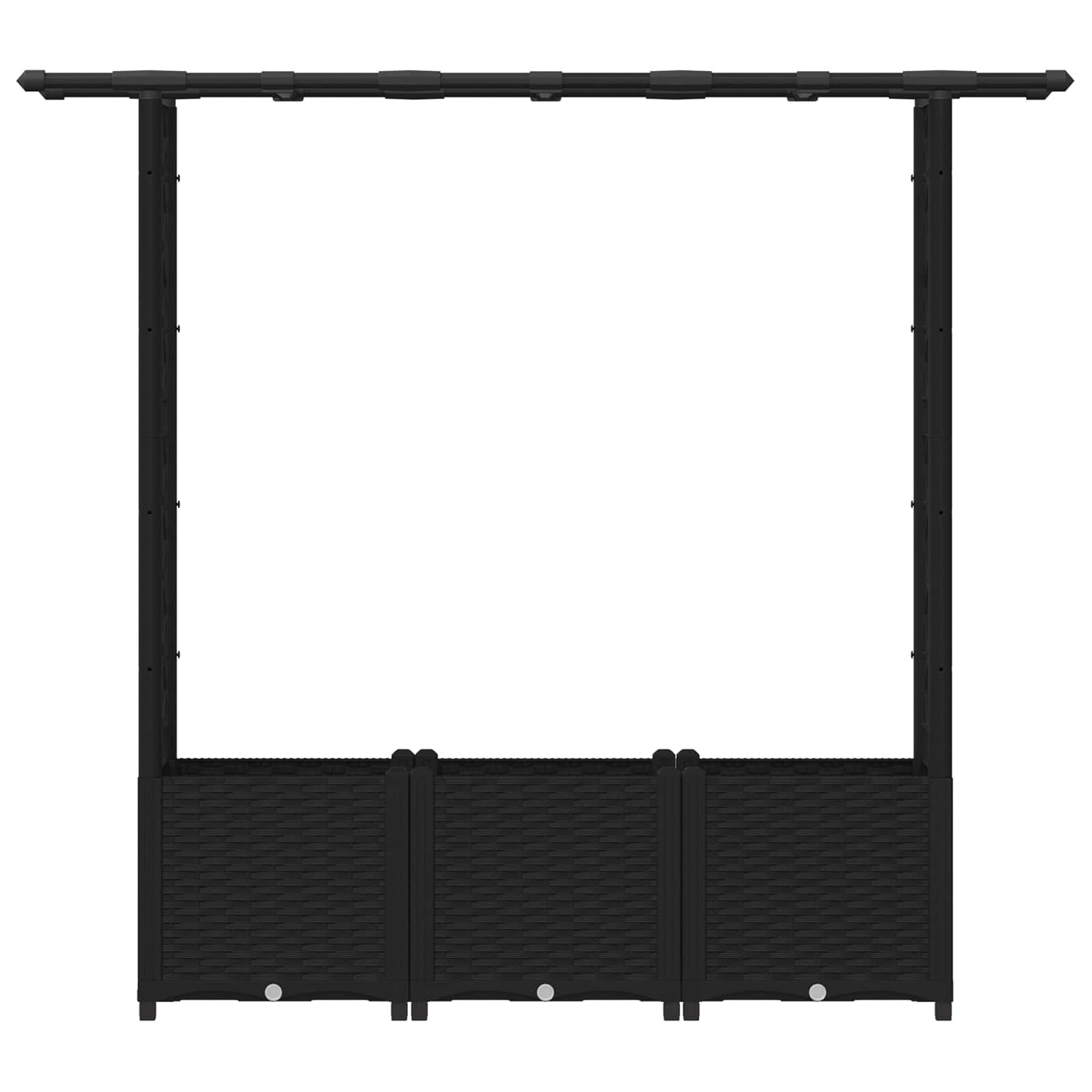 Hevet Bed med Trellis og Tak Svart 162,5 x 40 x 138 cm PP
