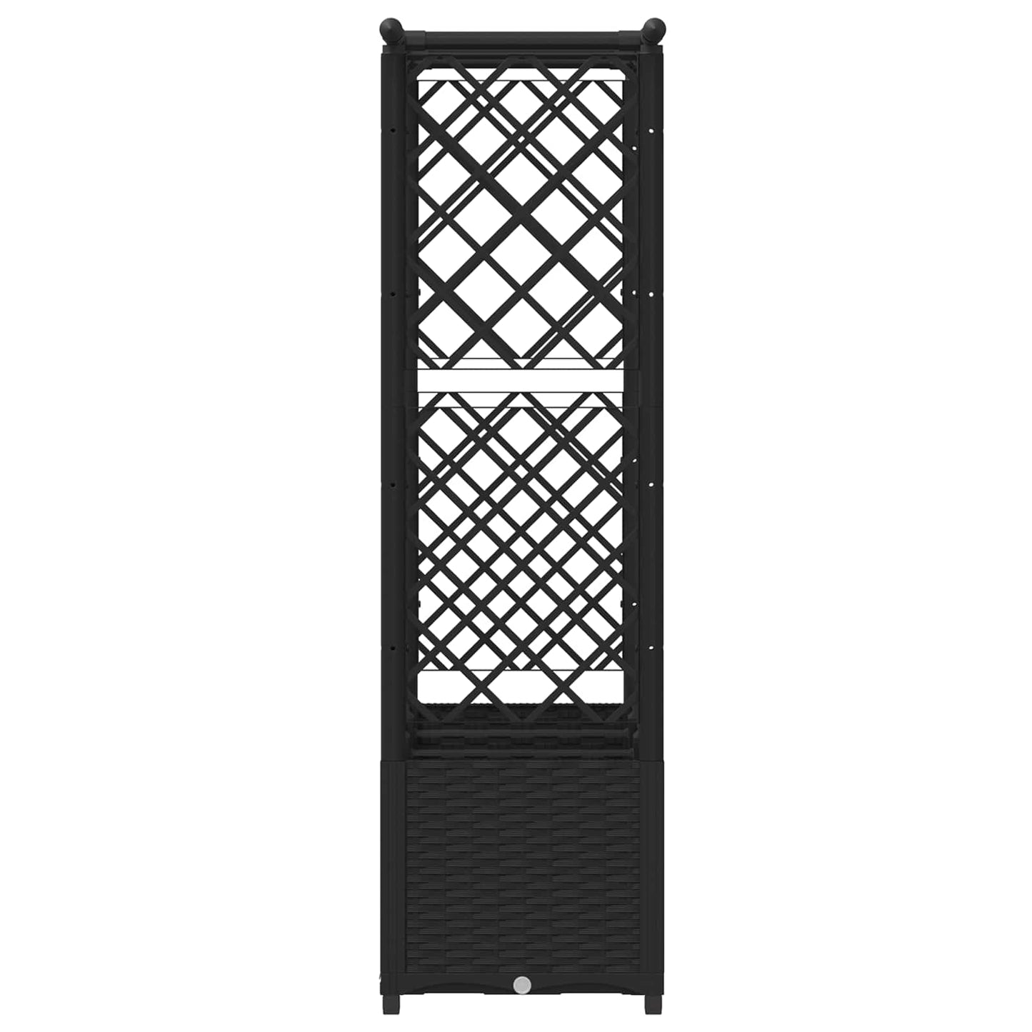 Hevet Bed med Trellis og Tak Svart 162,5 x 40 x 138 cm PP