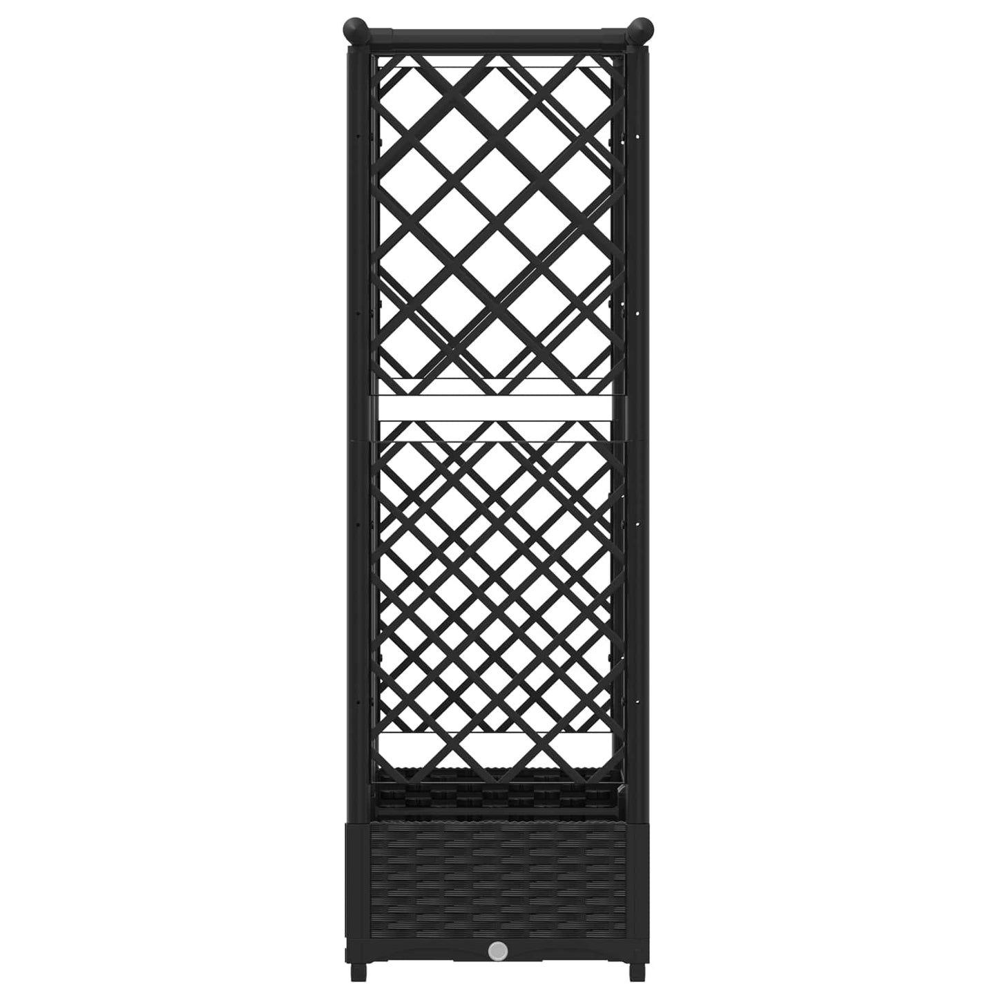 Hevet Bed med Trellis og Tak Svart 124 x 40 x 121 cm PP
