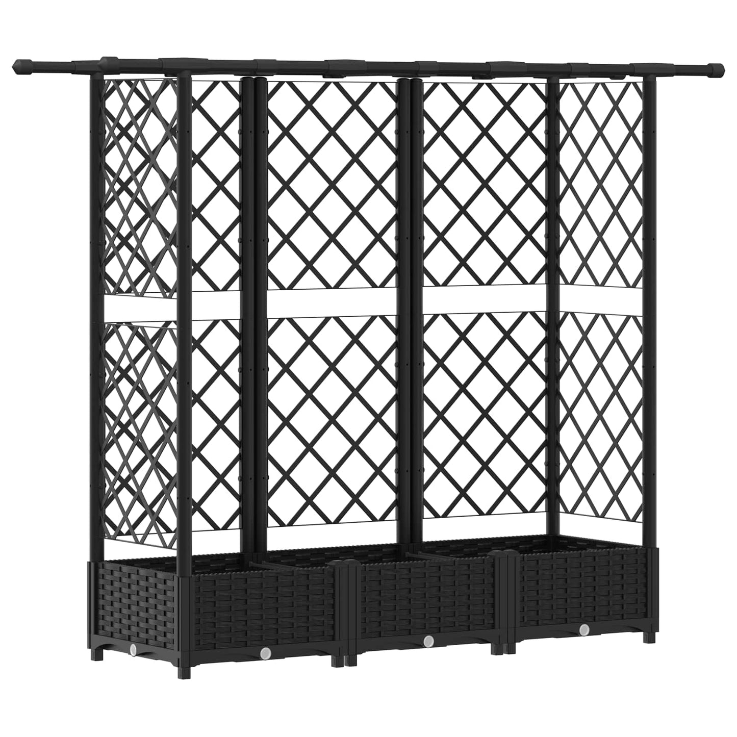 Hevet Bed med Trellis og Tak Svart 164 x 40 x 121 cm PP