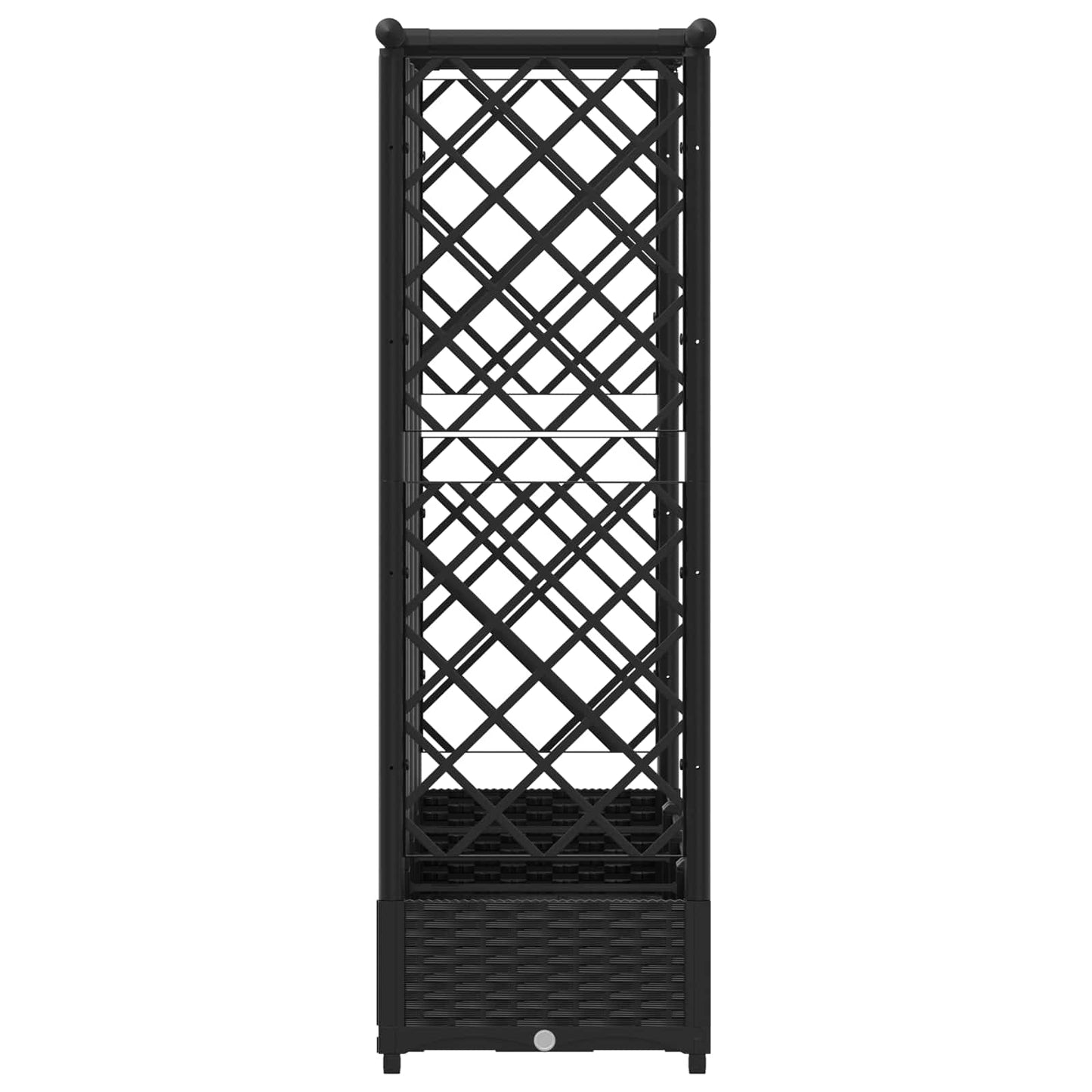 Hevet Bed med Trellis og Tak Svart 202,5 x 40 x 121 cm PP