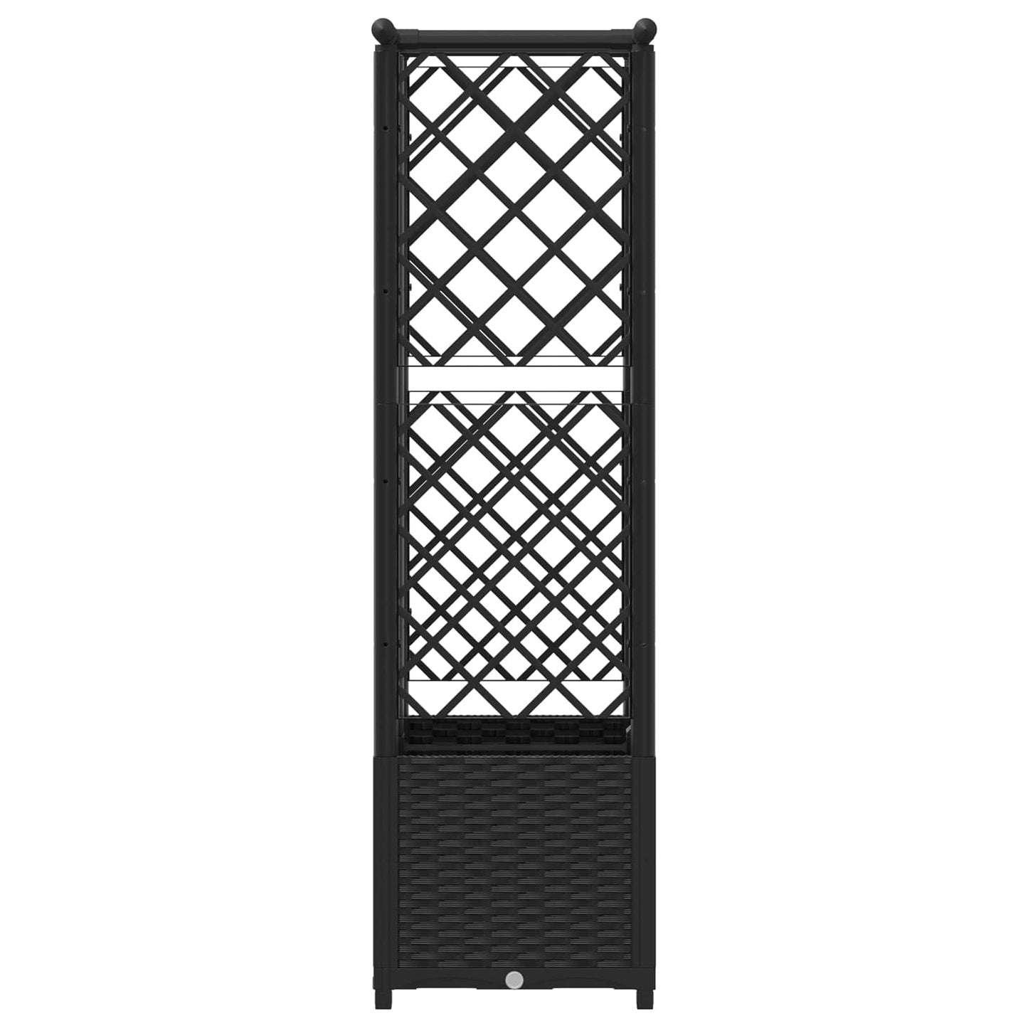 Hevet Bed med Trellis og Tak Svart 124 x 40 x 136 cm PP