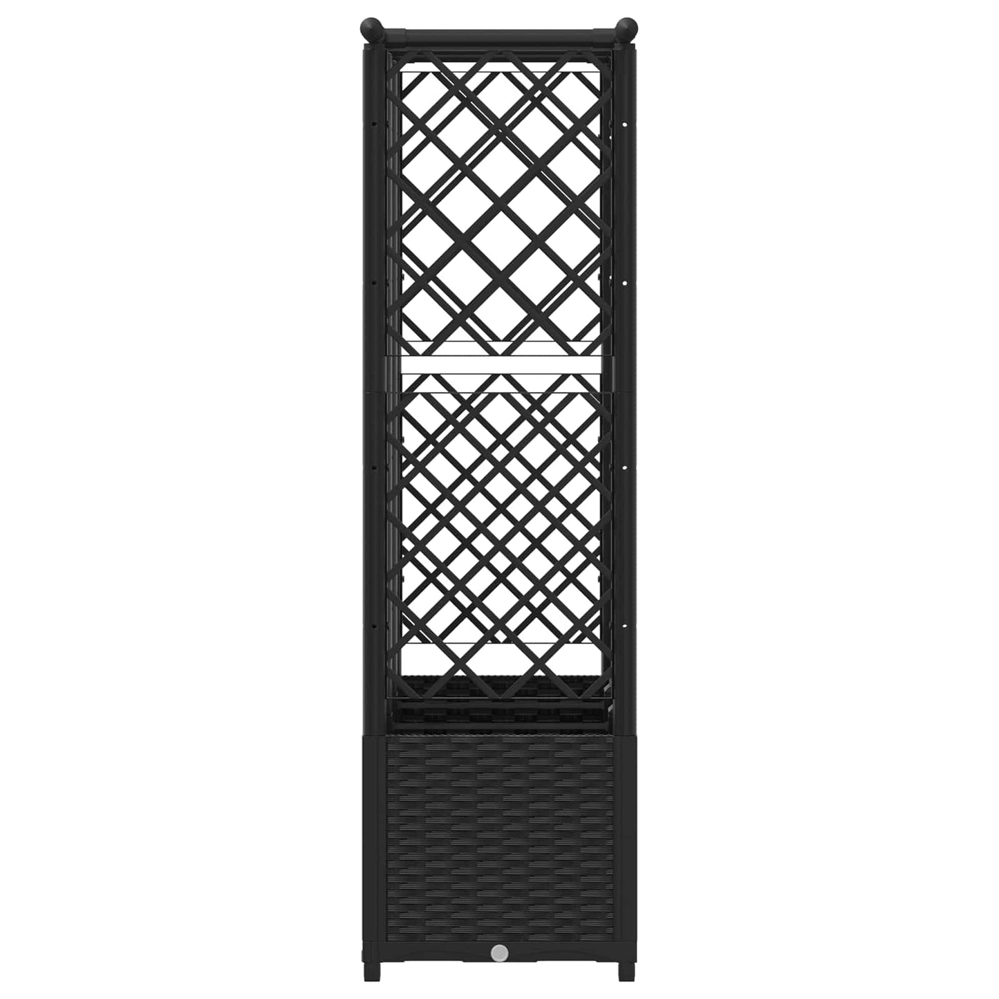 Hevet Bed med Trellis og Tak Svart 163,5 x 40 x 136 cm PP
