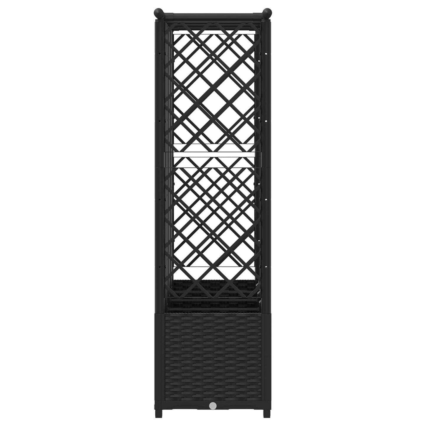 Hevet Bed med Trellis og Tak Svart 202 x 40 x 136 cm PP
