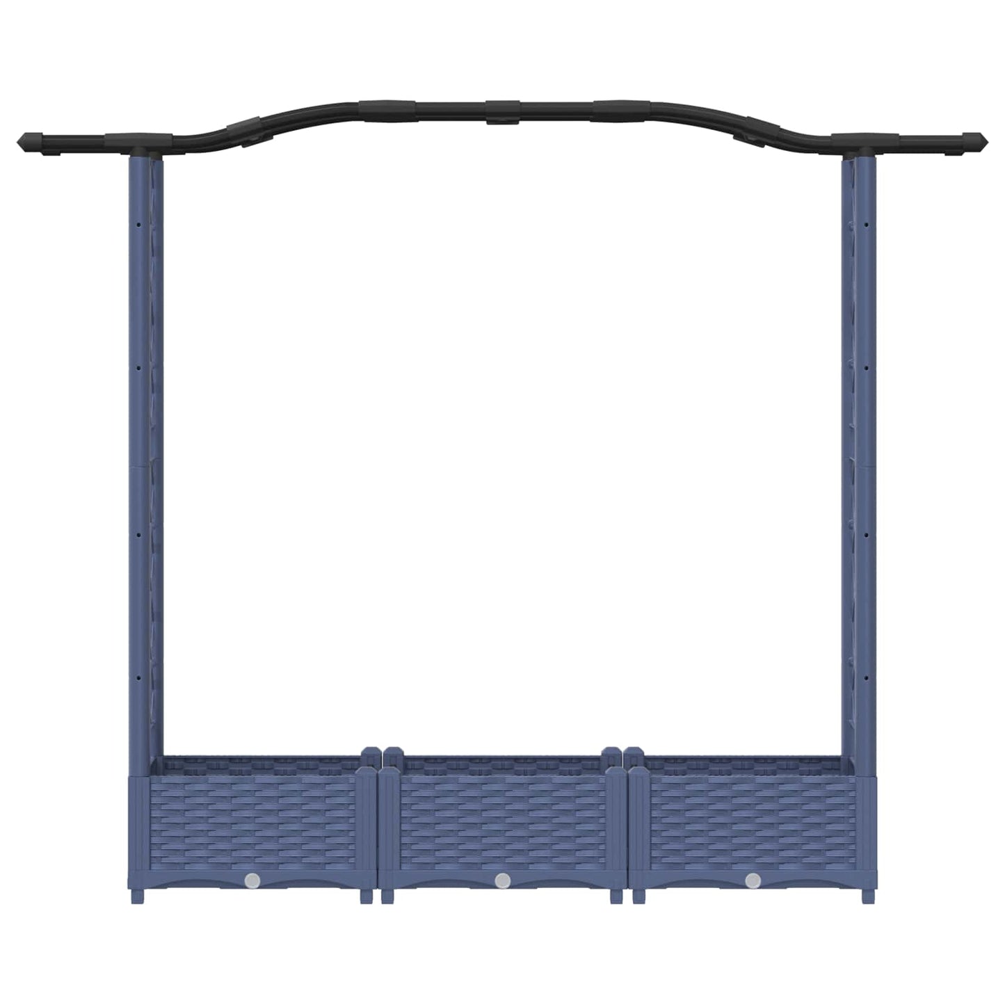 Hevet Bed med Trellis og Tak Grå 169 x 40 x 125 cm PP