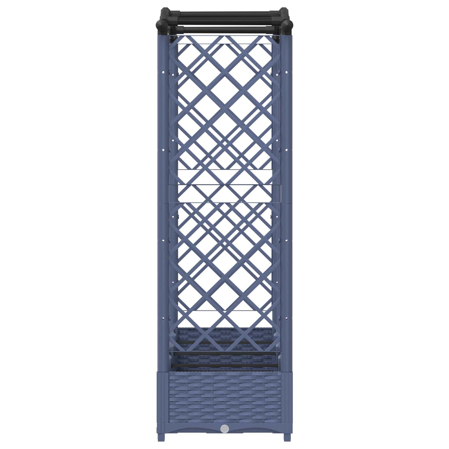 Hevet Bed med Trellis og Tak Grå 207 x 40 x 126 cm PP