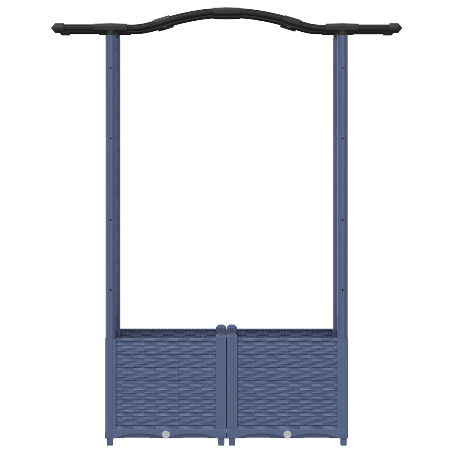 Hevet Bed med Trellis og Tak Grå 125 x 40 x 138 cm PP