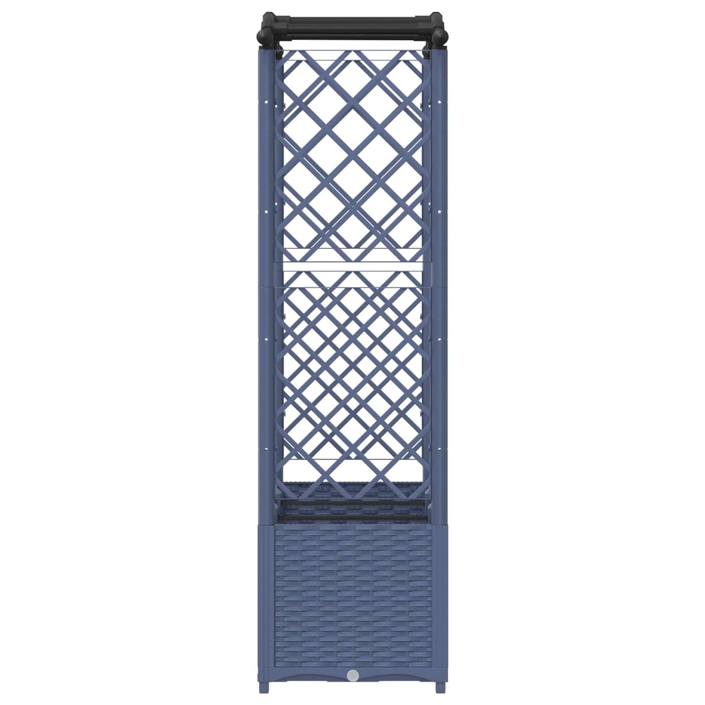 Hevet Bed med Trellis og Tak Grå 164 x 40 x 142 cm PP
